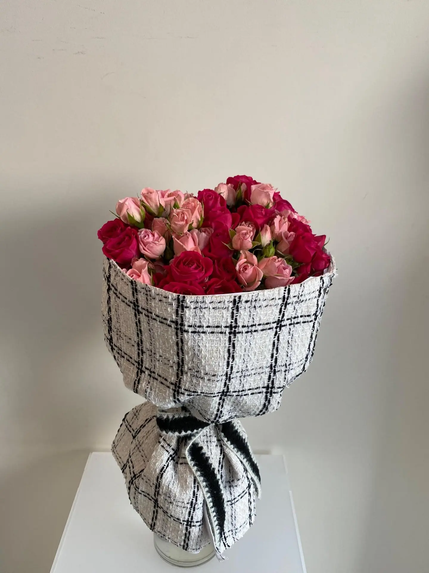 بوكية قماش البيبي جوري الوردي و 5 بالون و كرت