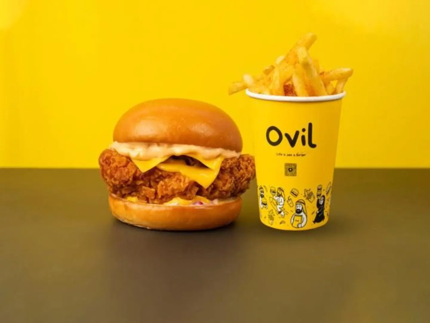 Chicken Texas Burger With Fries