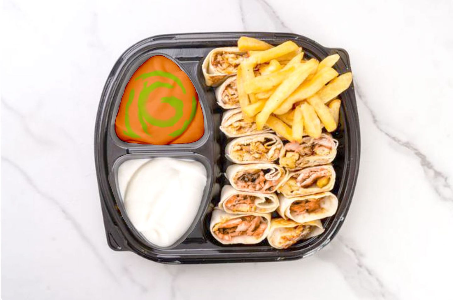 5 Arabi Mix Chicken Shawarma Claasic + Tikka - Meal Box   With Moktalef Mix