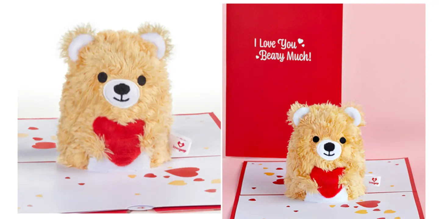 Large Bear Shaped Card Made Of Reinforced Fabric