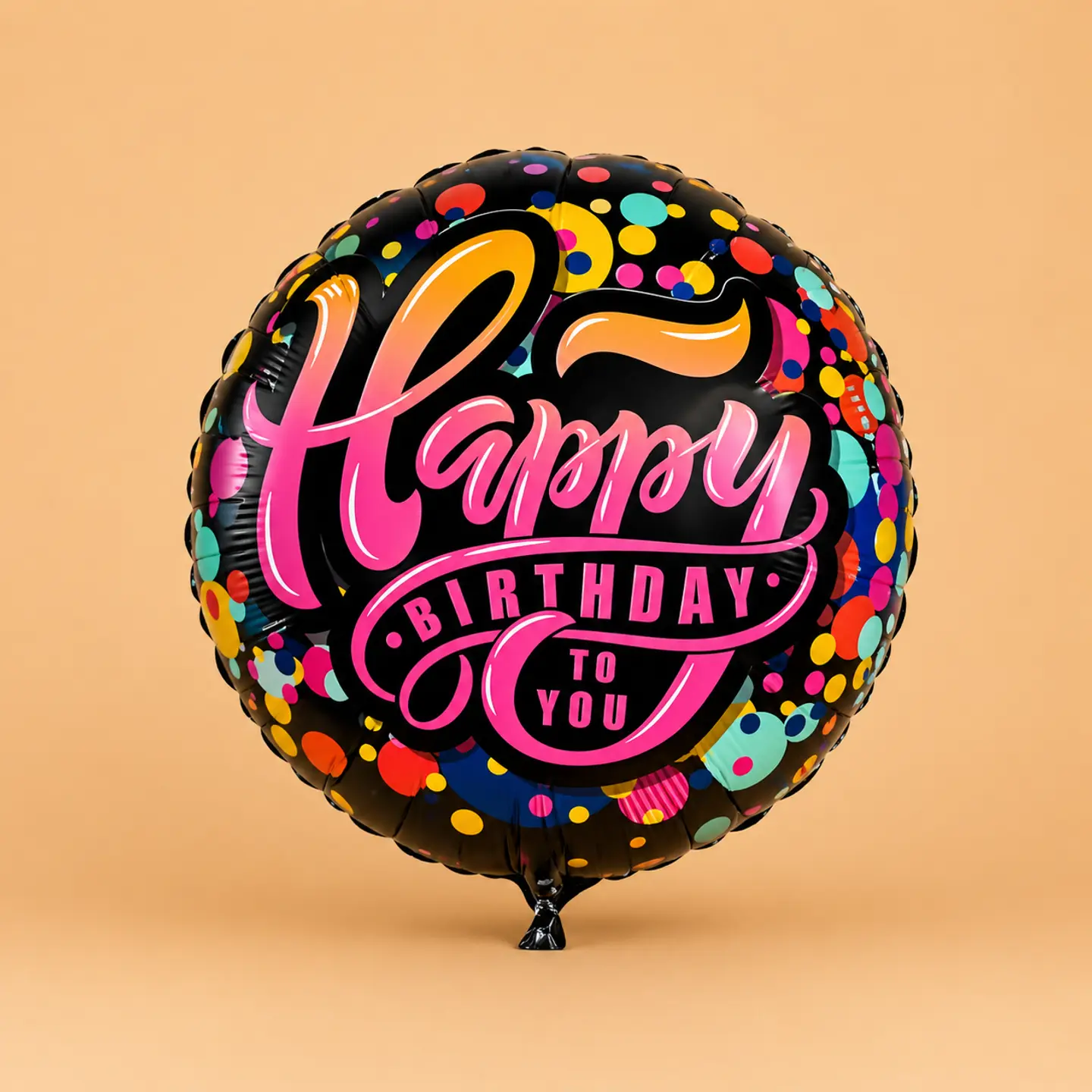 Black Birthday Balloon