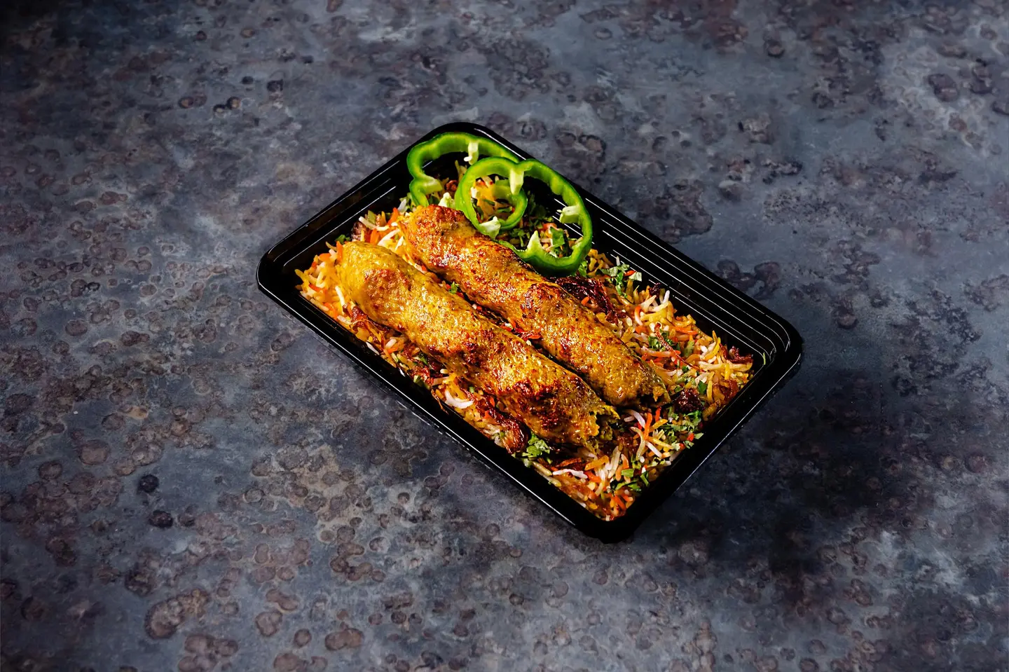 Biryani Rice With Chicken Kebab