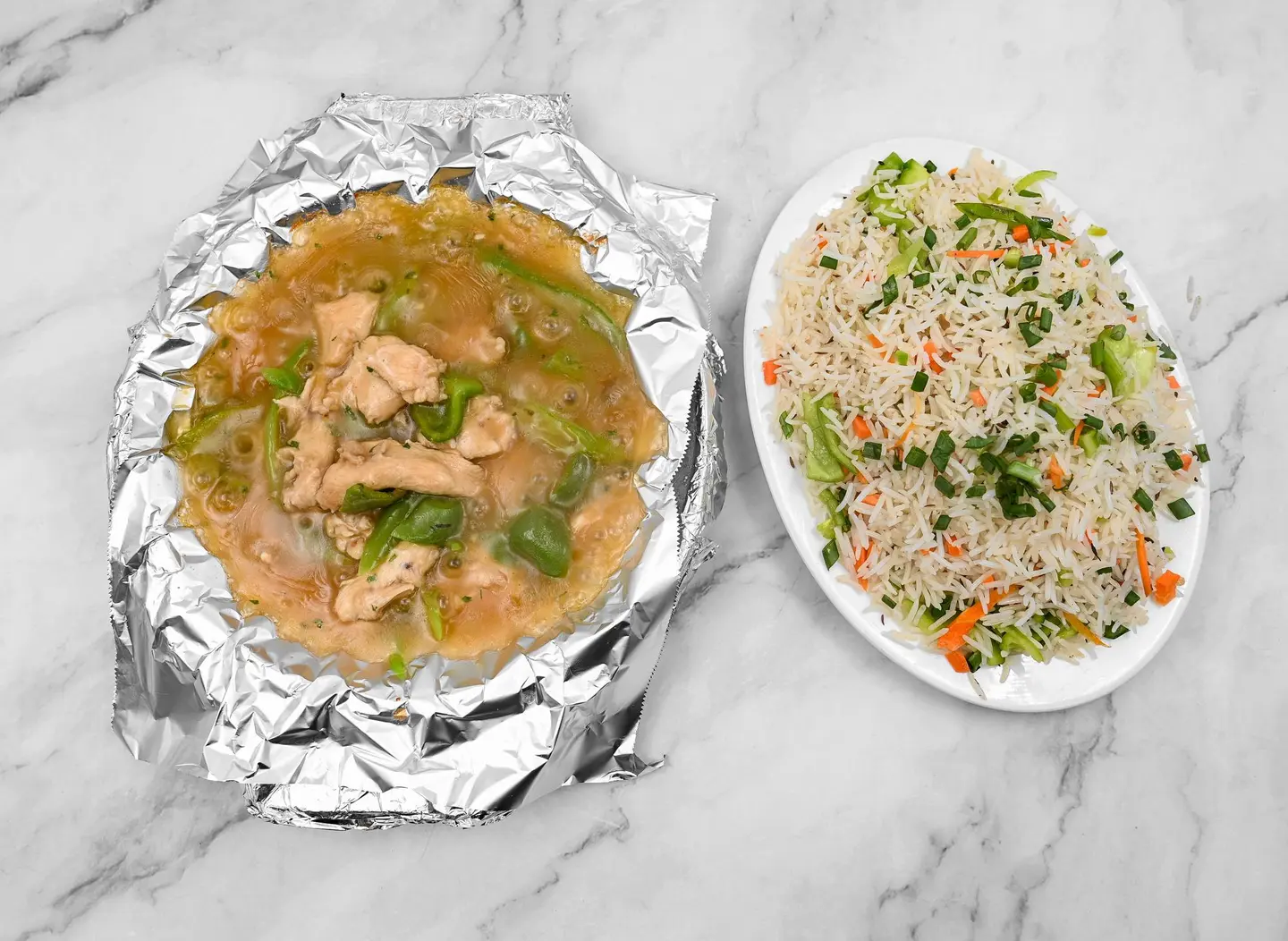 Chicken Chili Gravy With Fried Rice