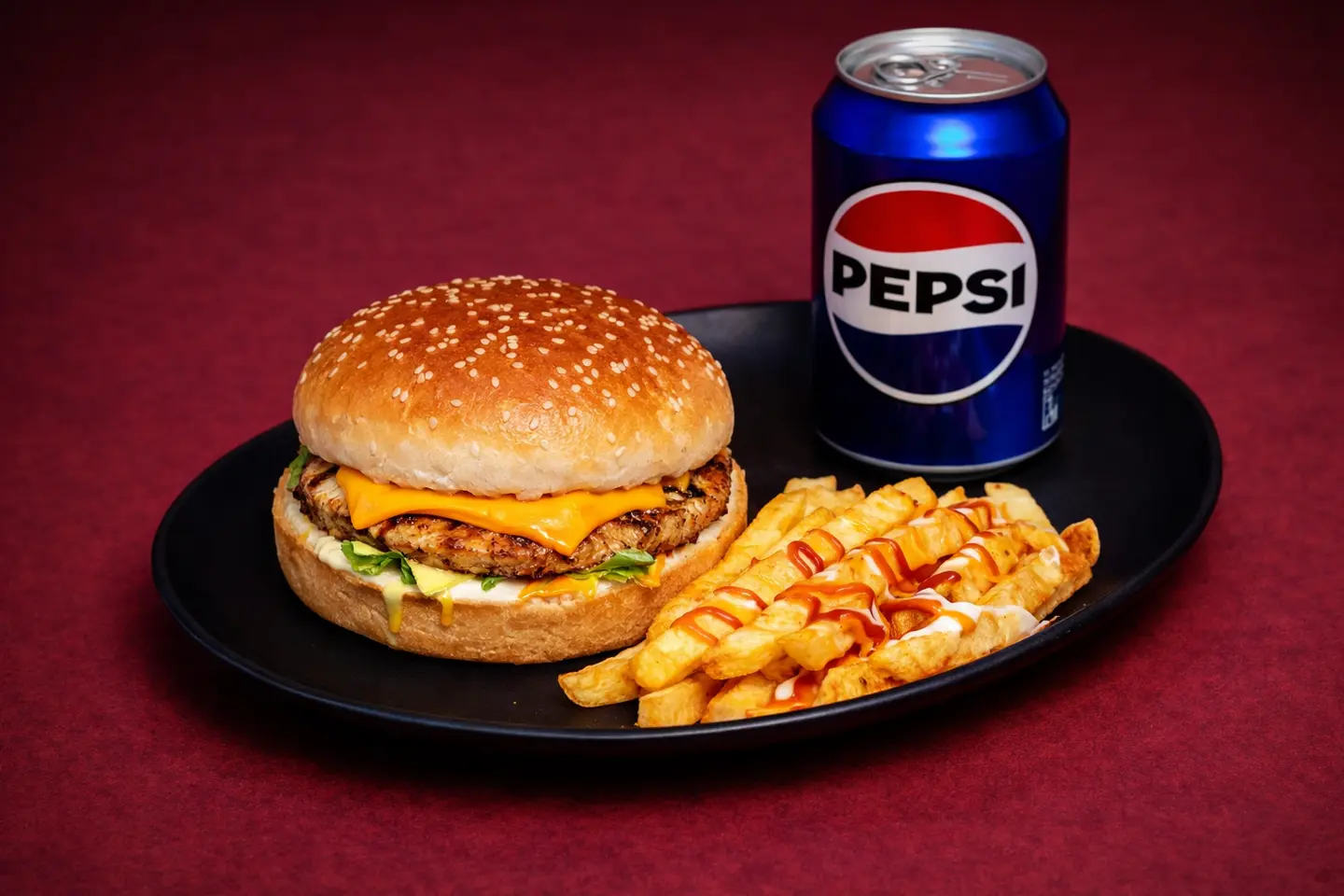 وجبة برجر دجاج مشوي