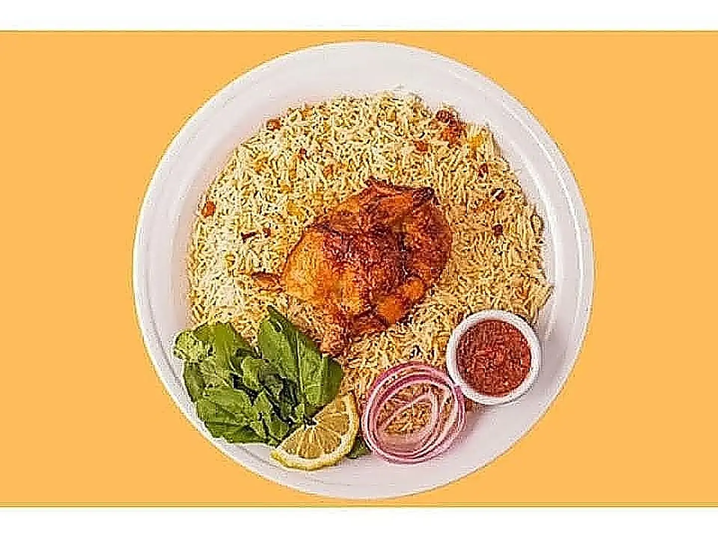 وجبة نص دجاج مع ارز وخضار