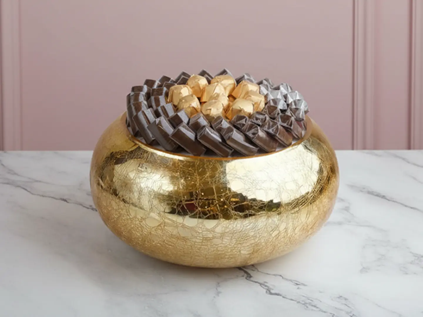 Golden Glass "Eid Mubarak" Chocolate Tray Medium B4