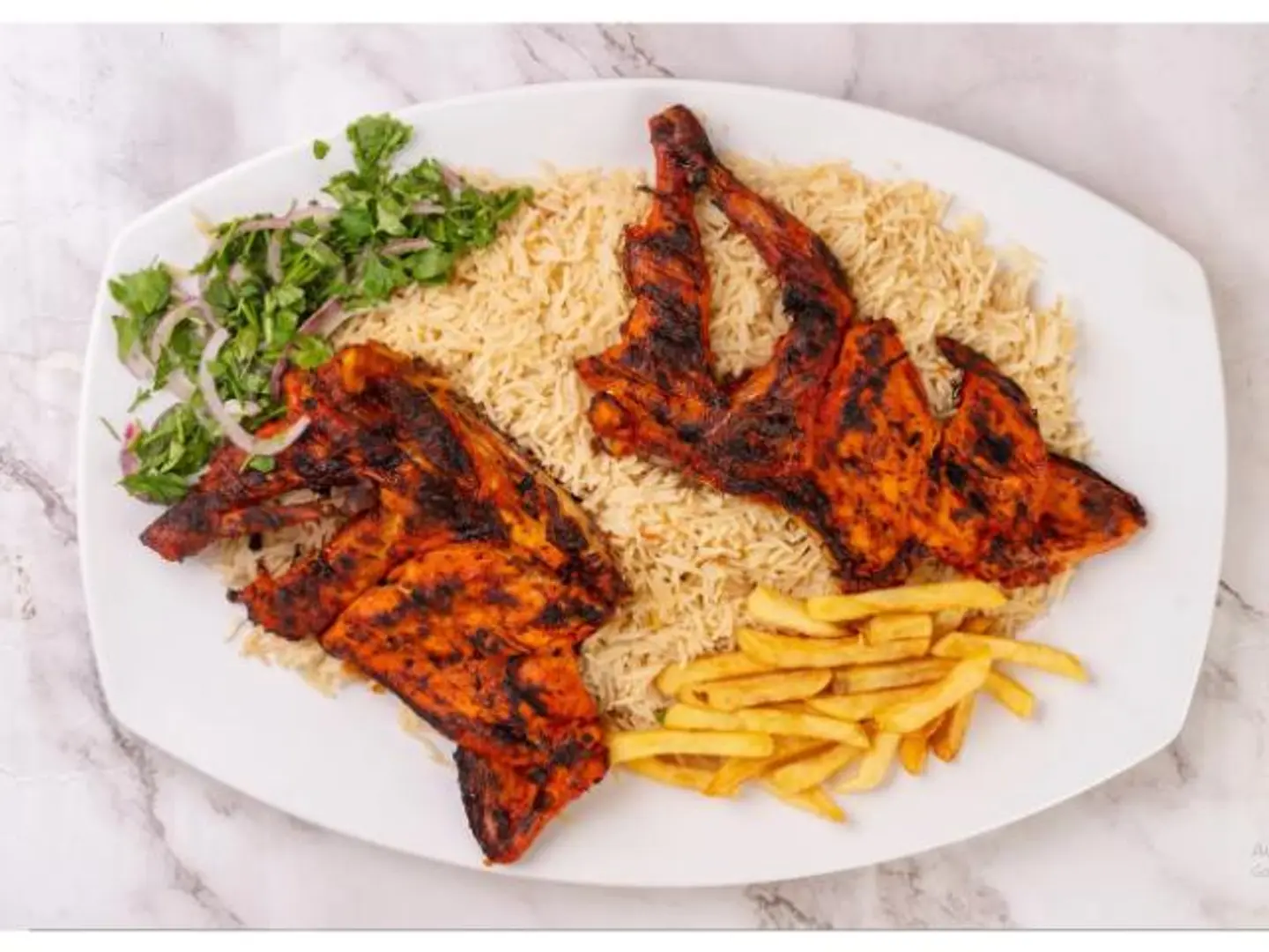 Whole Charcoal Grilled Chicken With Rice