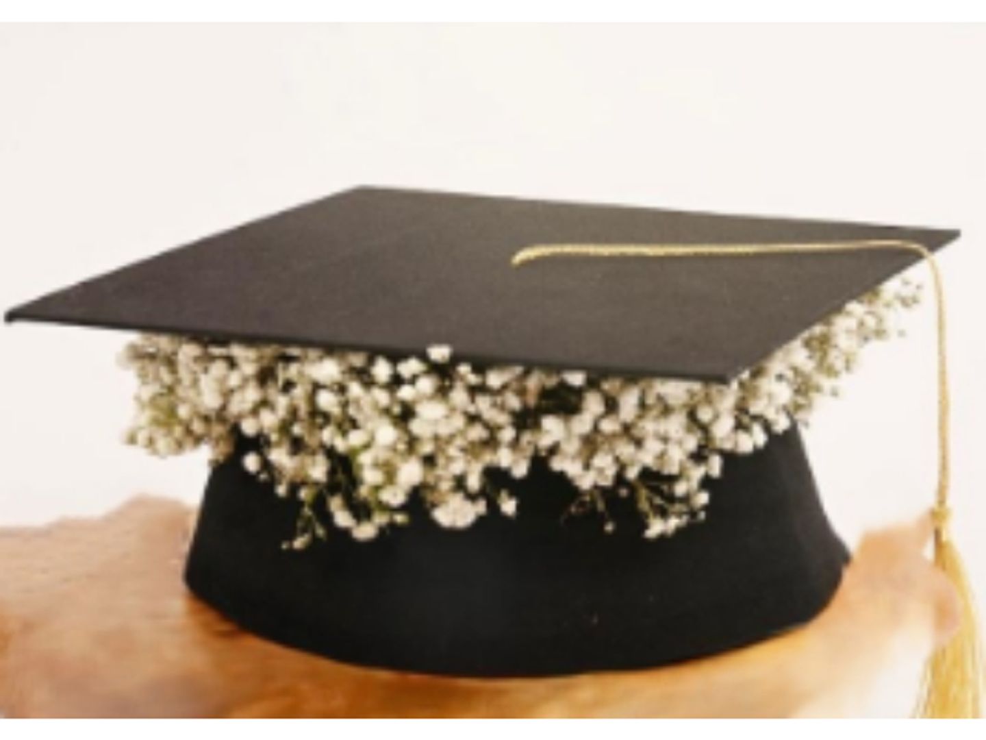 Graduation Cap Decorated With Gypsophila