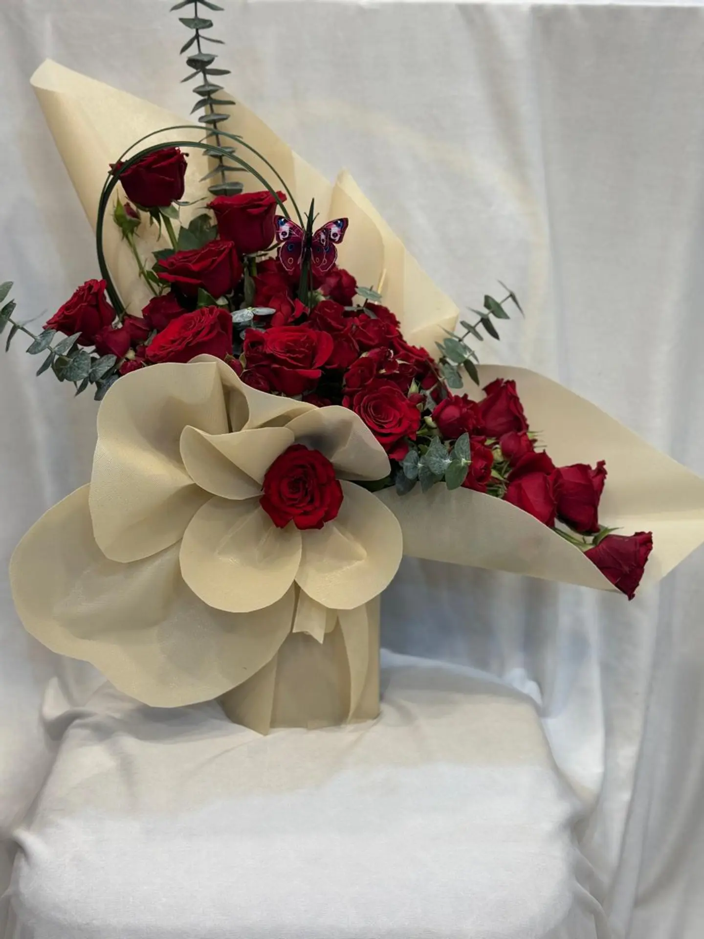 Triple Face Red Rose Bouquet 302