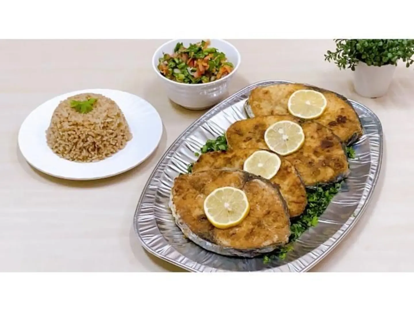 وجبه كنعد مقلي مع الارز