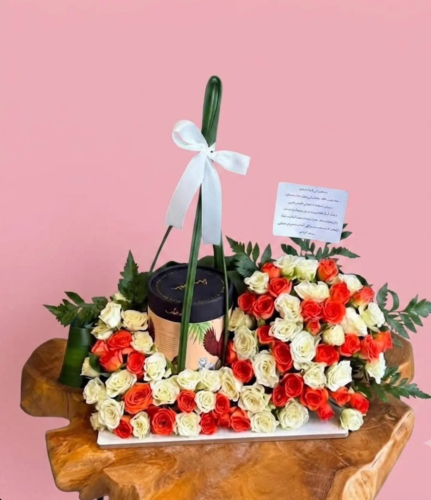 Anosh Chocolate Set With White & Orange Roses