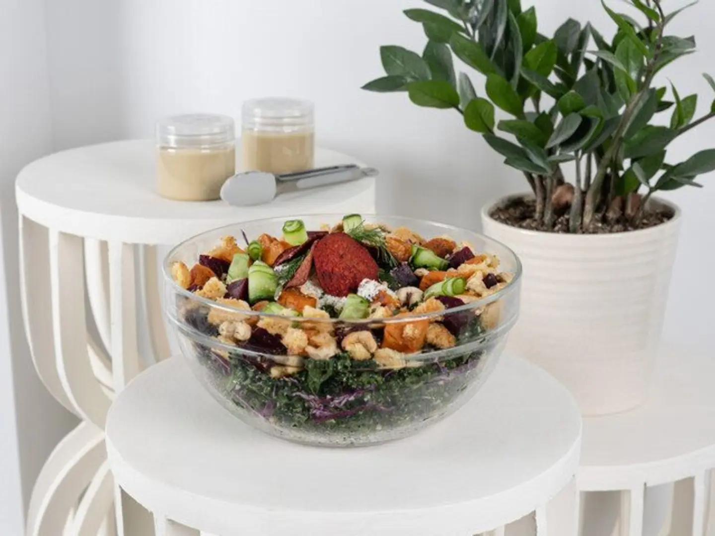 Kale Salad With Beetroot & Pumpkin Bowl