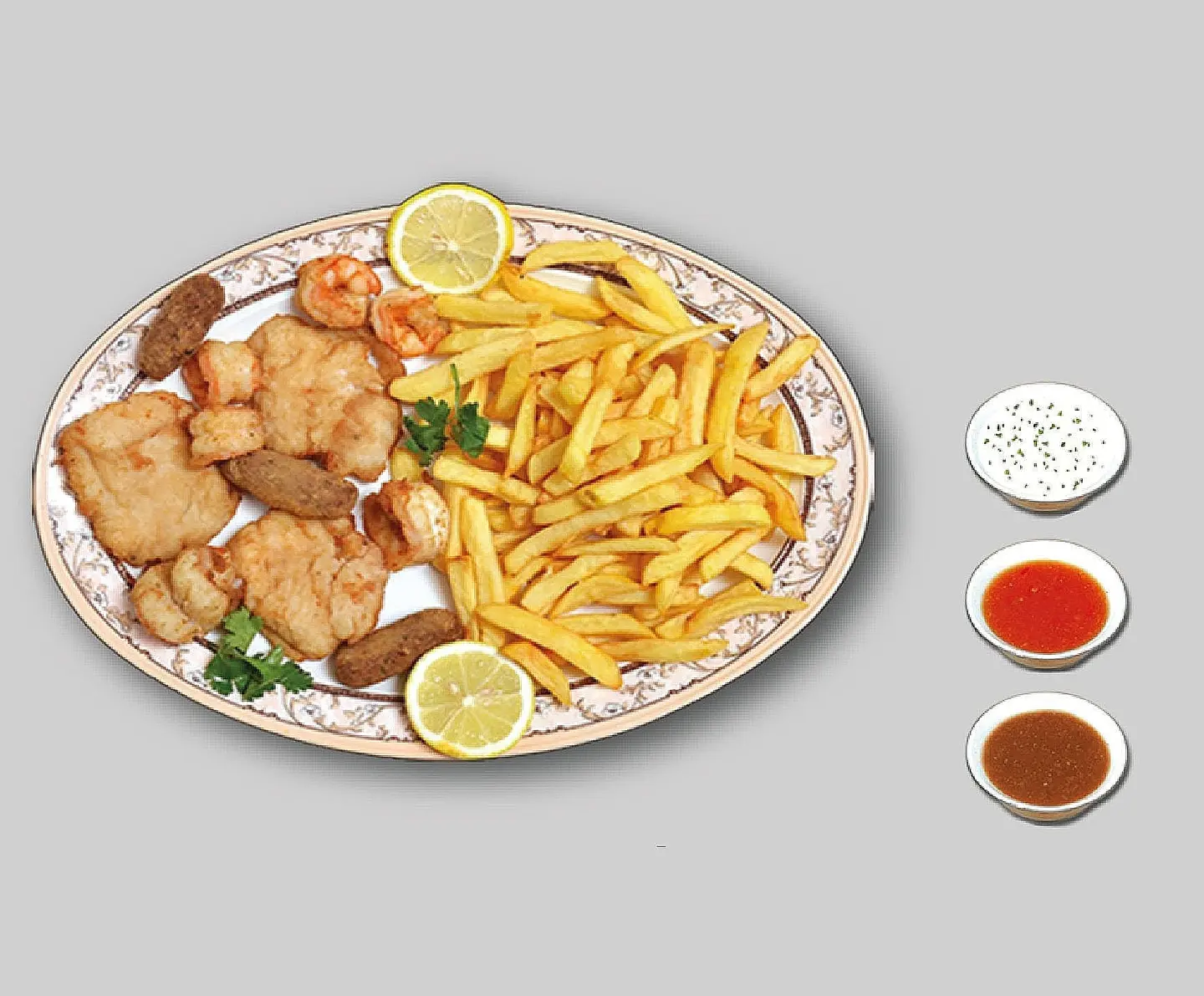 وجبة مشكل مع بطاطس