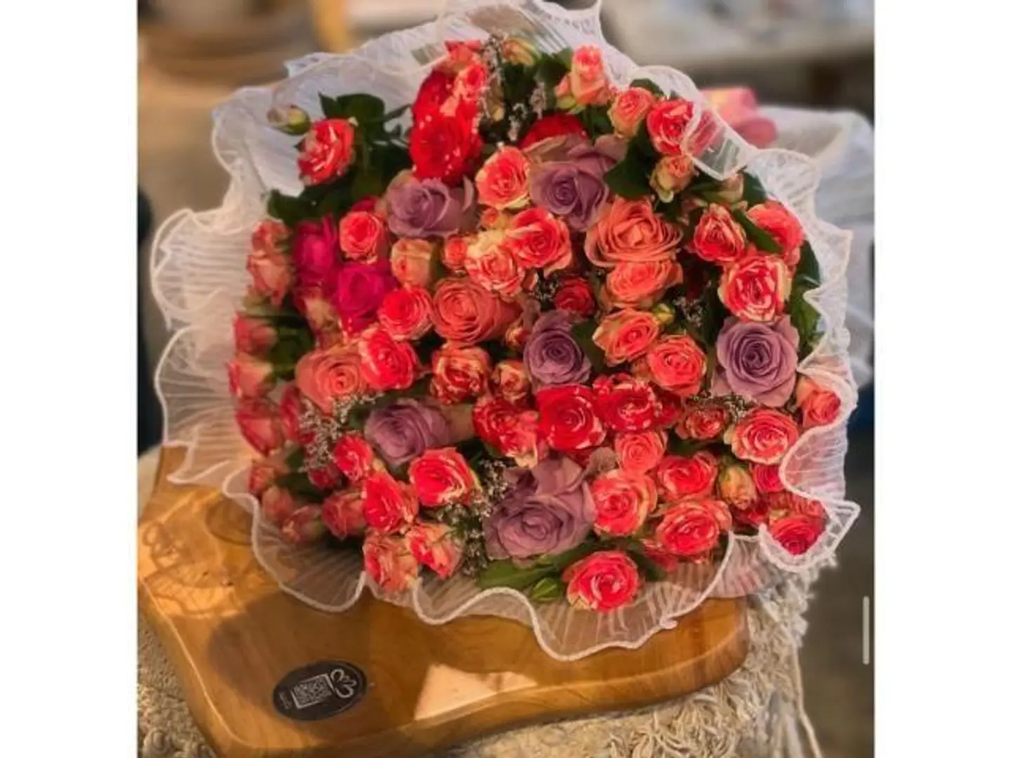 Pink Bouquet With Fabric Packaging