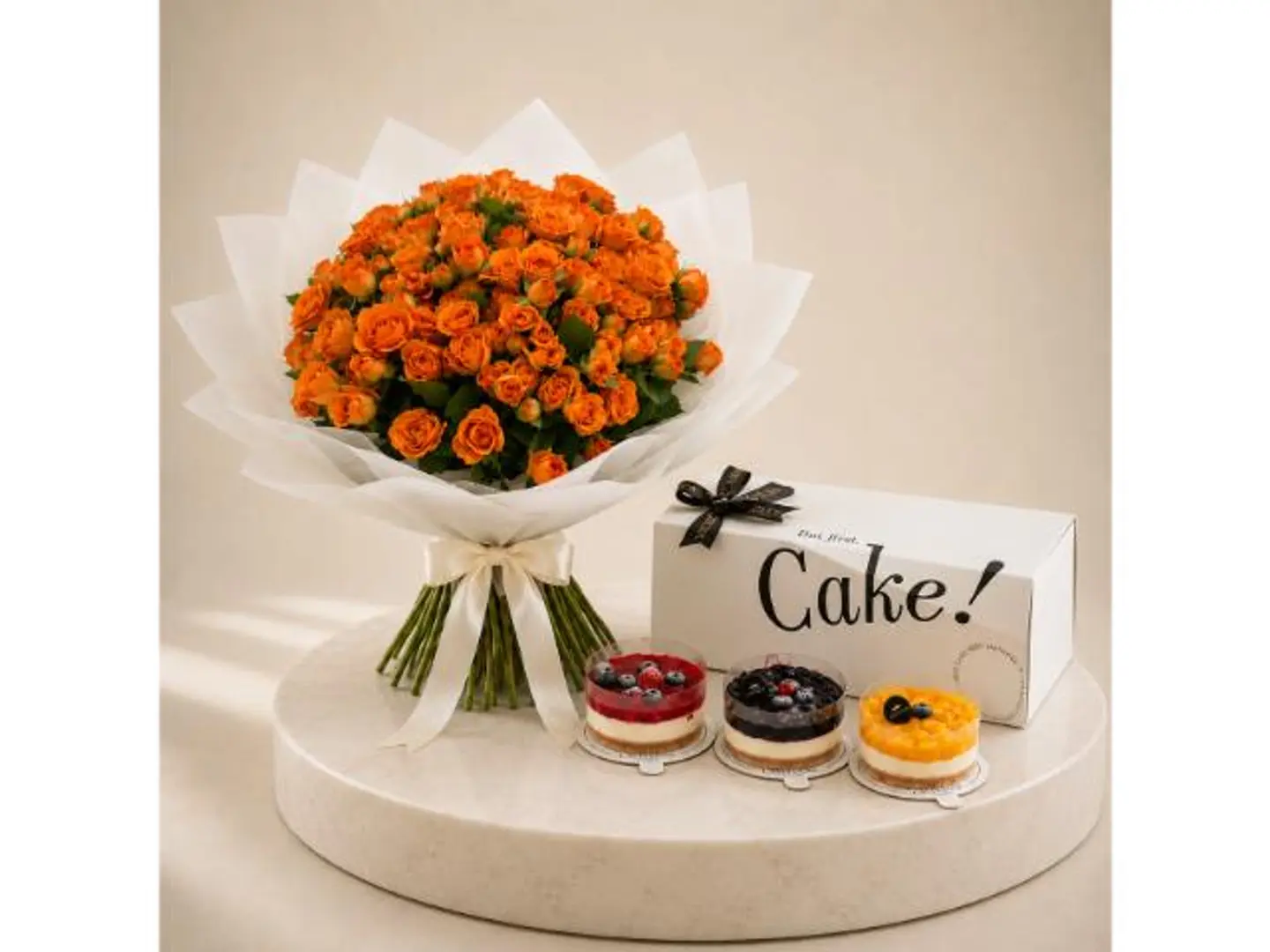 Royal Sunrise Bouquet With La Vie En Cheesecake