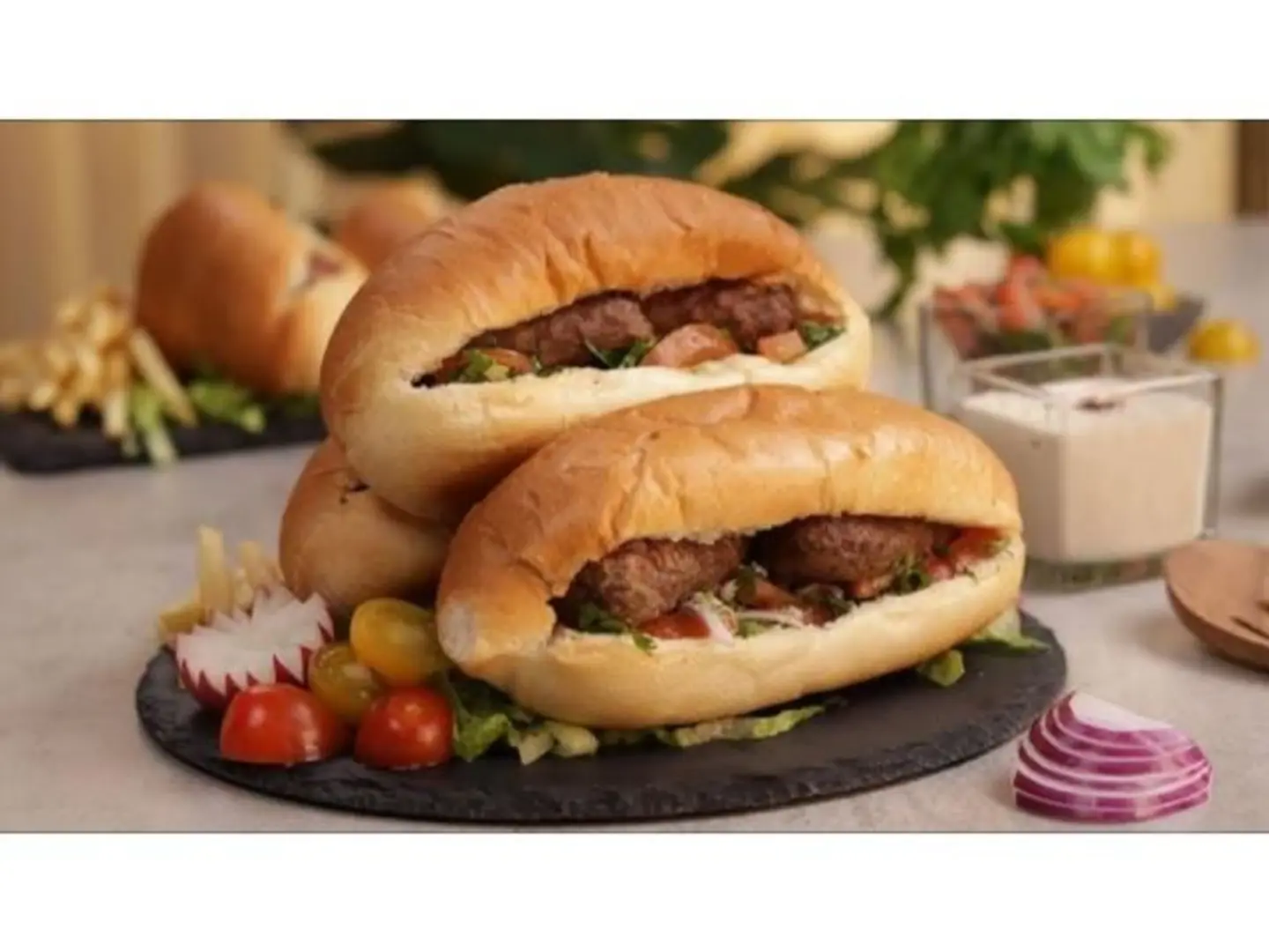 Jumbo Turkish Lamb Kebab With Sauce