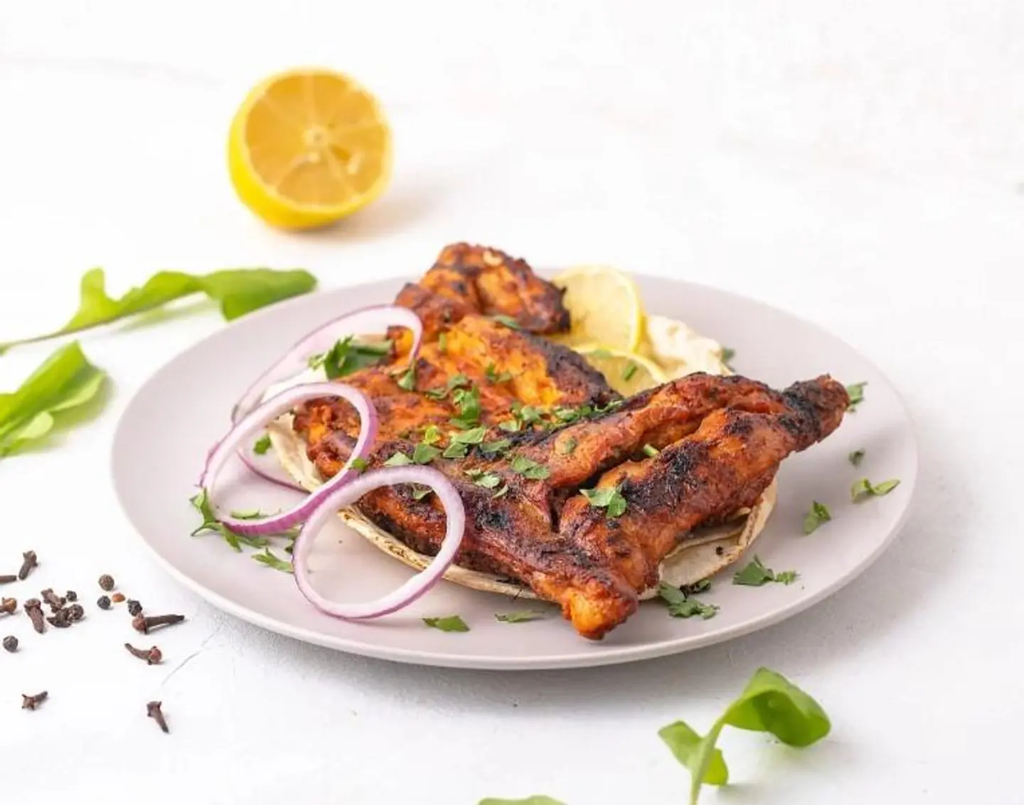 Half Grilled On Charcoal Plain