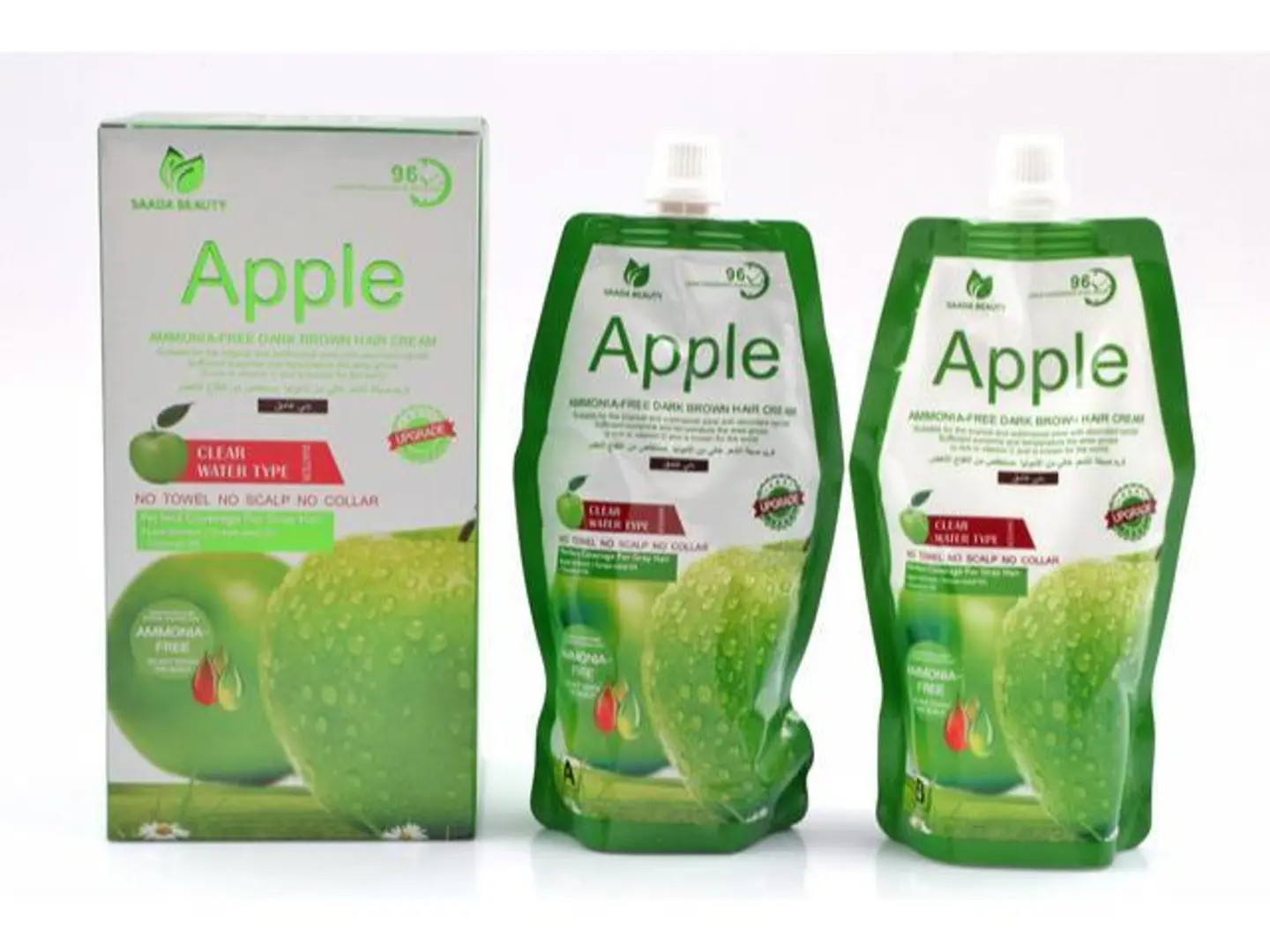 Natural Black Hair Dye With Apple Extract Saada Beauty Cream 500ml And Fixative 500ml