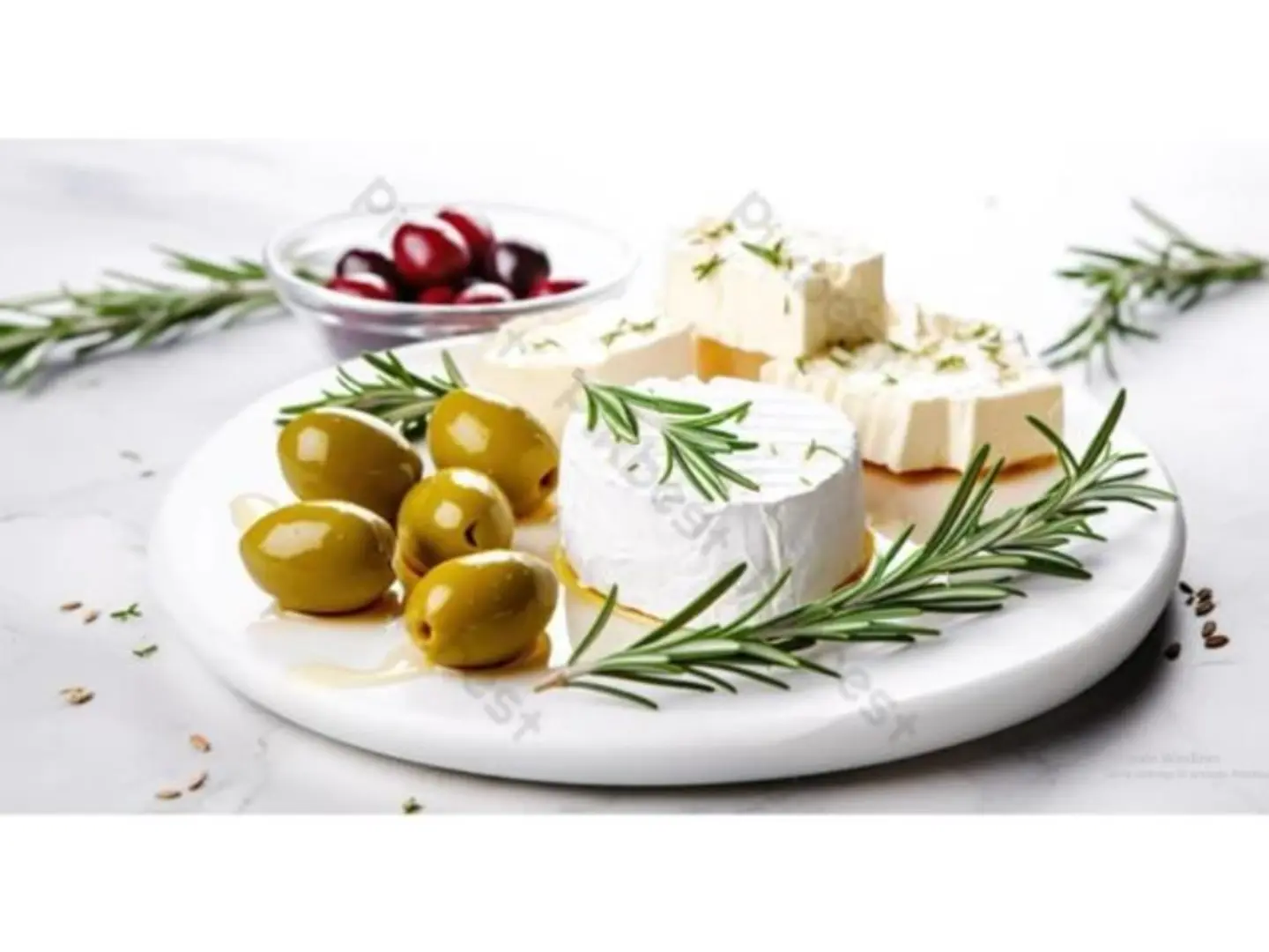 White Cheese With Olives