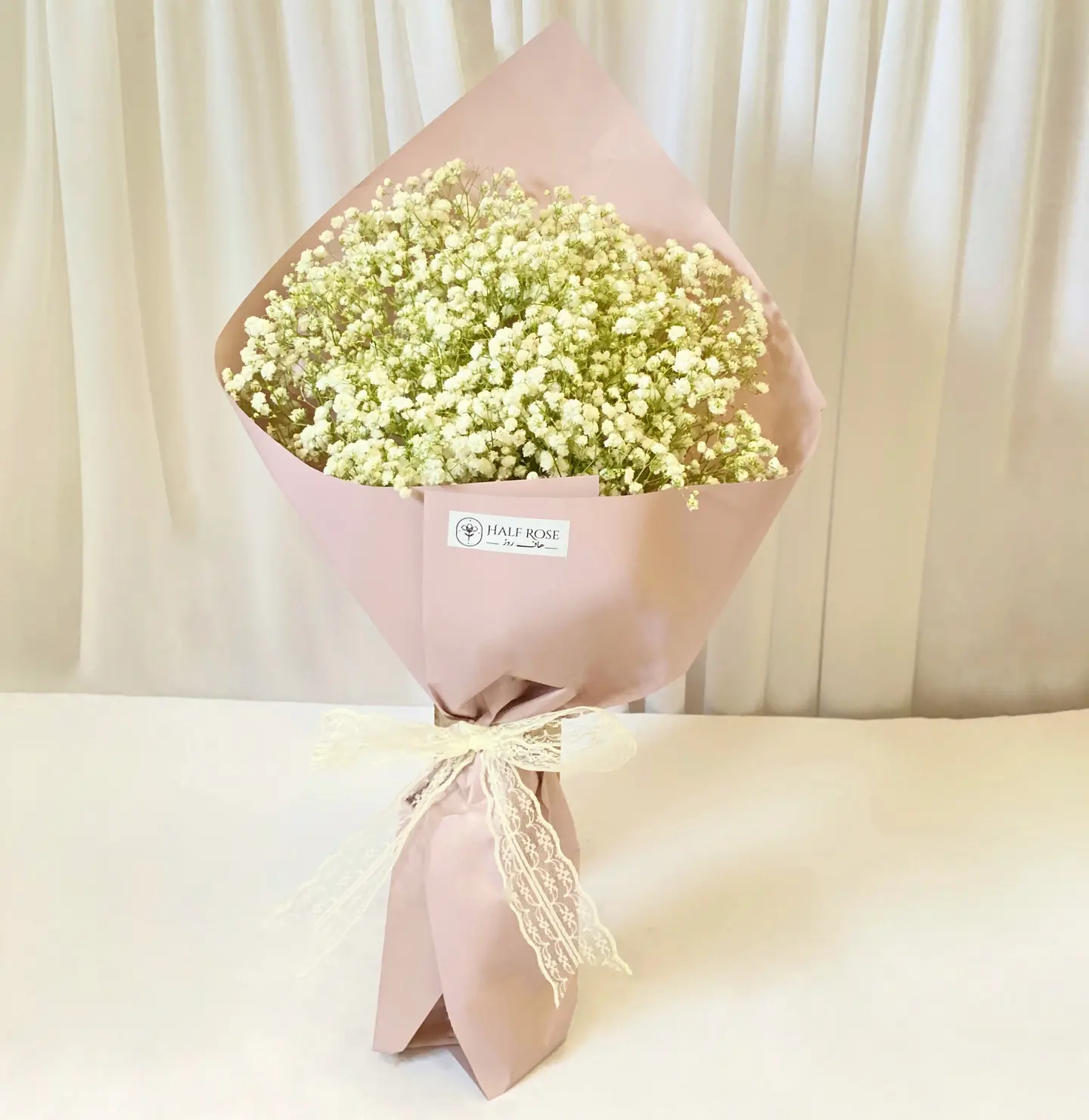 Gypsophila Flower Bouquet In White