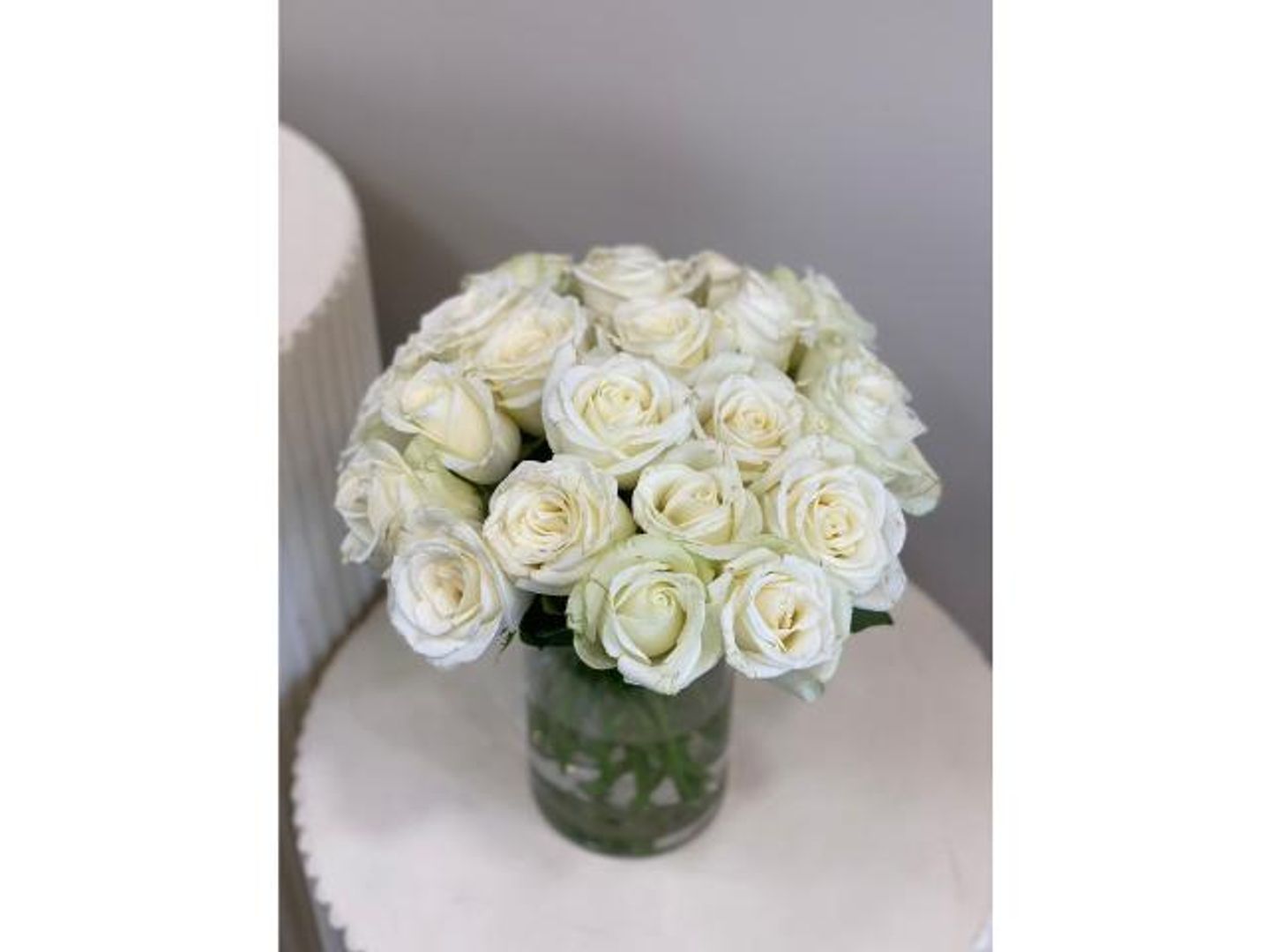 White Rose Vase