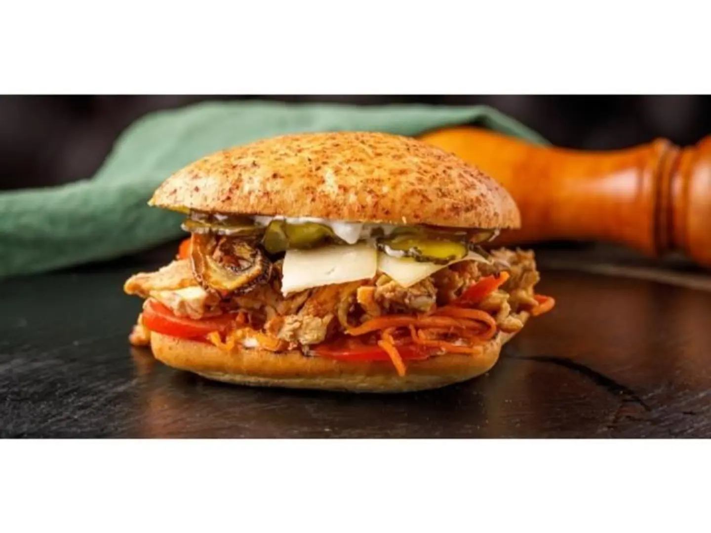 Fajita Chicken Burger With Fries