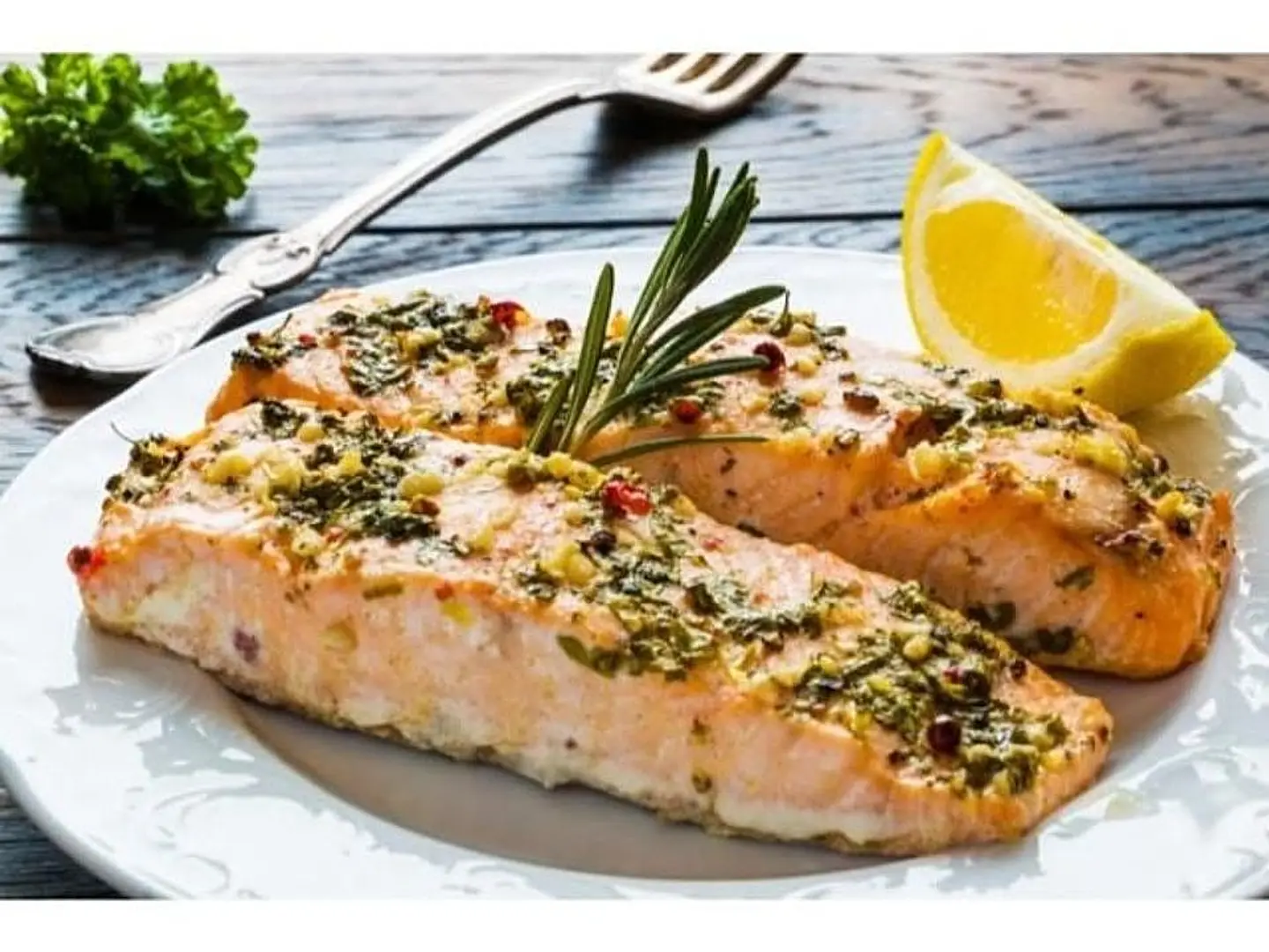 Grilled Salmon Meal With Rice Or Potatoes