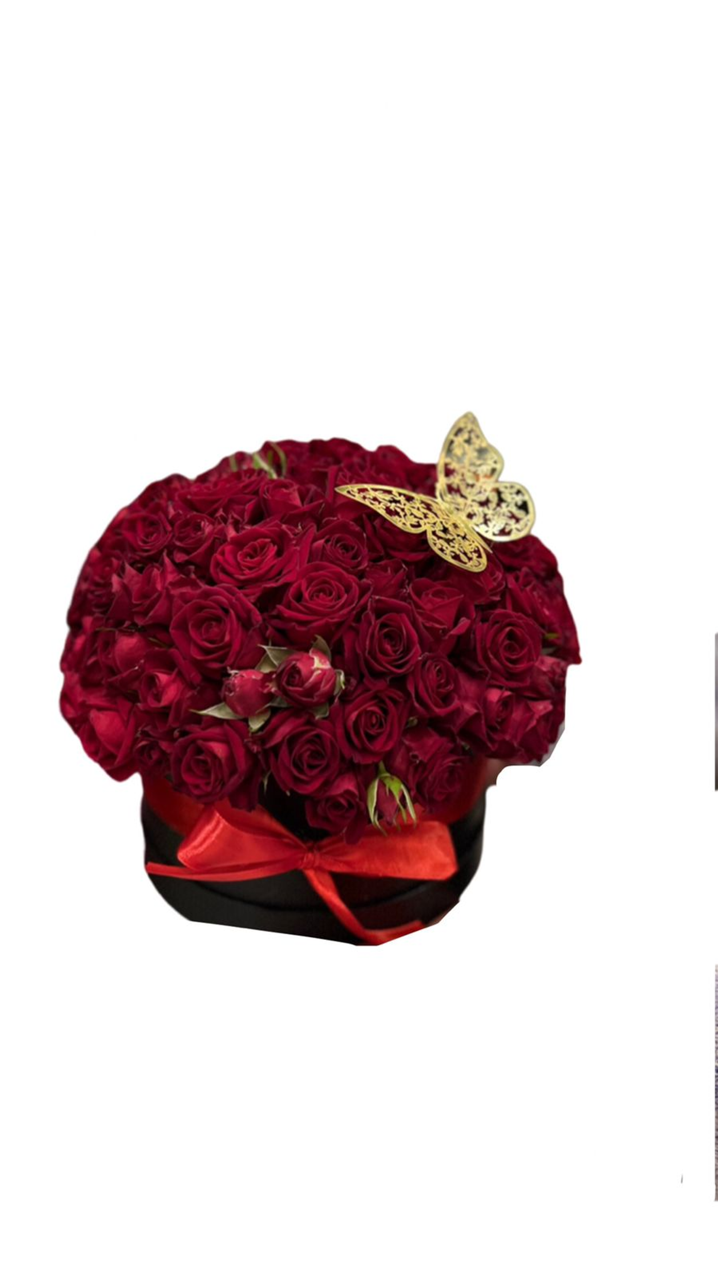 Baby Rose Box With Golden Butterfly