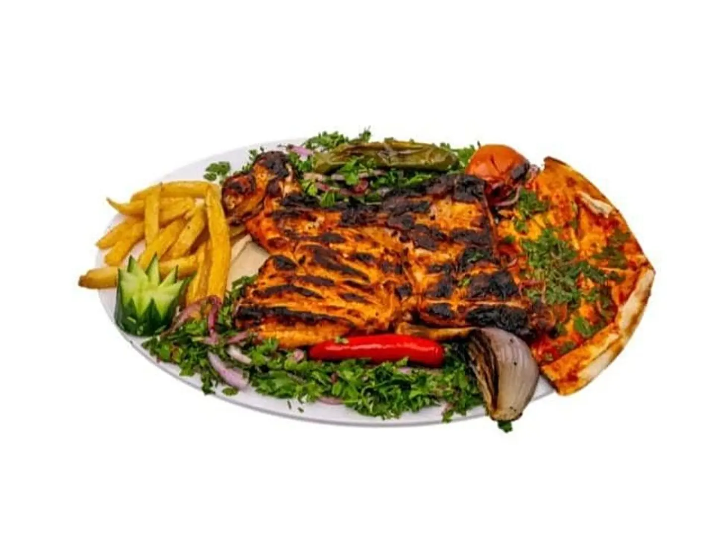 نصف حبة على الفحم بدون رز