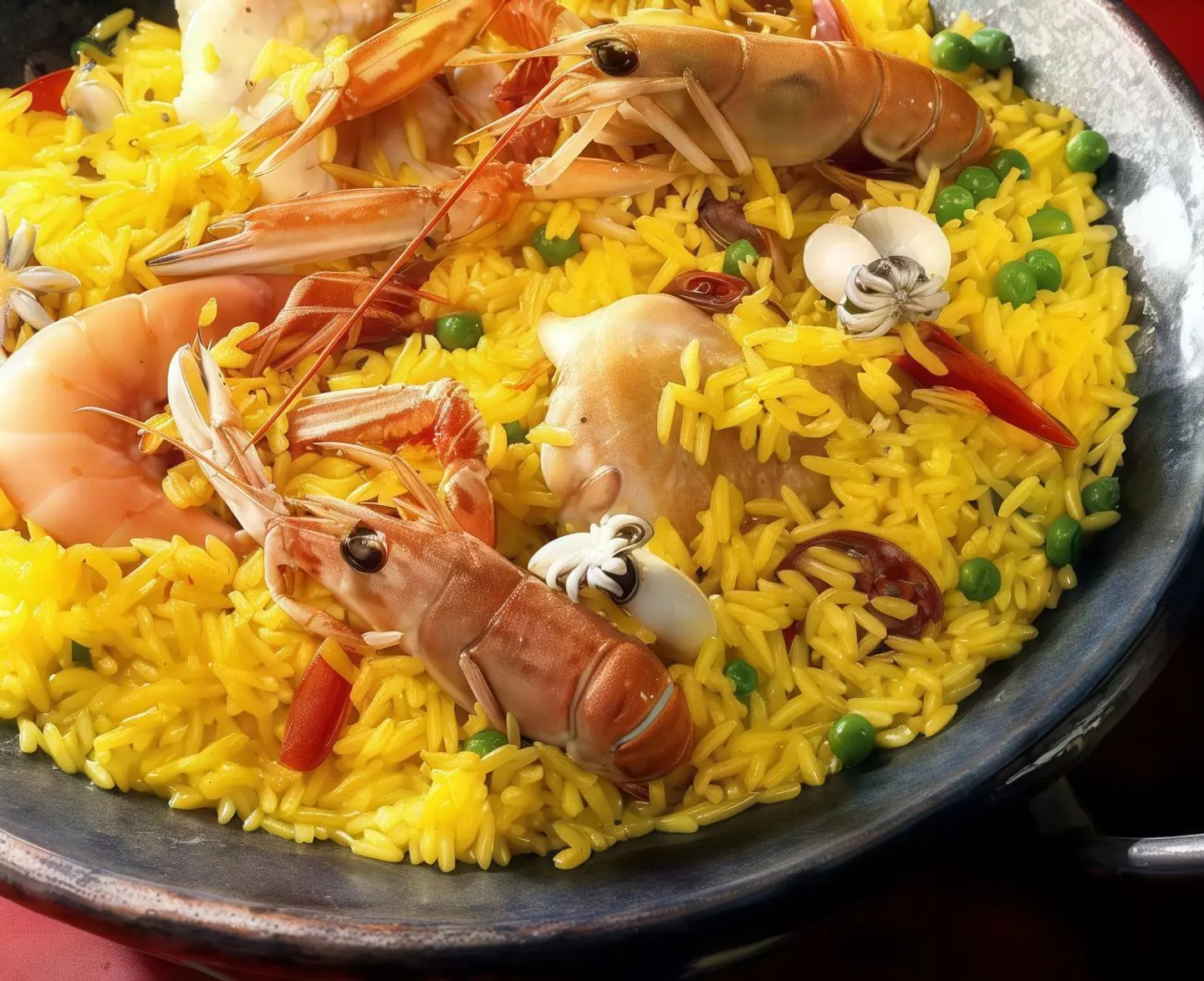 تبسي مأكولات بحريه مع الرز صغير