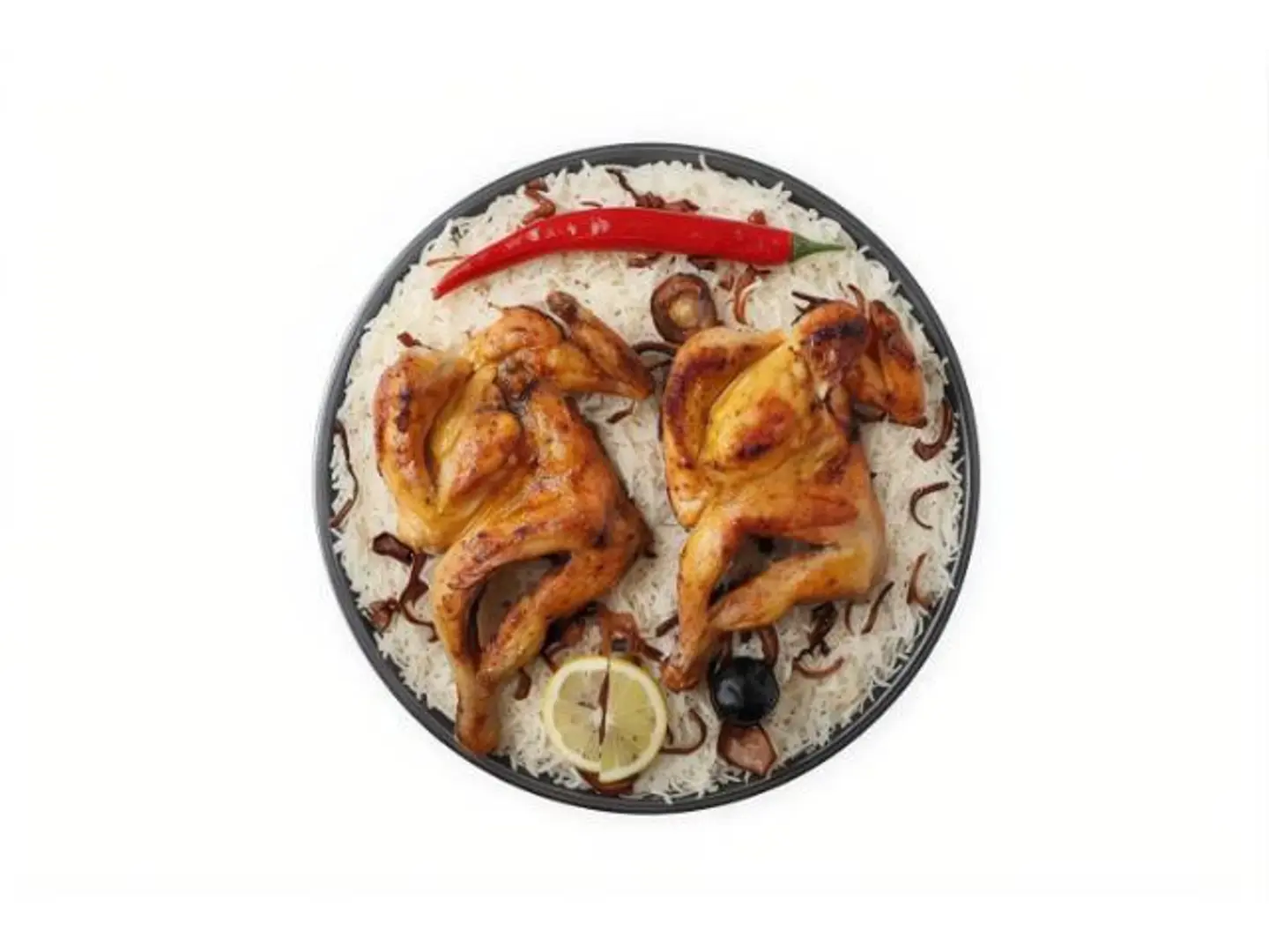 Whole Spicy Madbi Chicken With Peshawari Rice