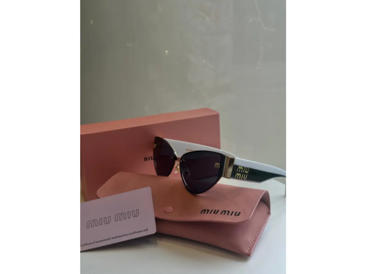 Miu Miu Women's White And Black Sunglasses