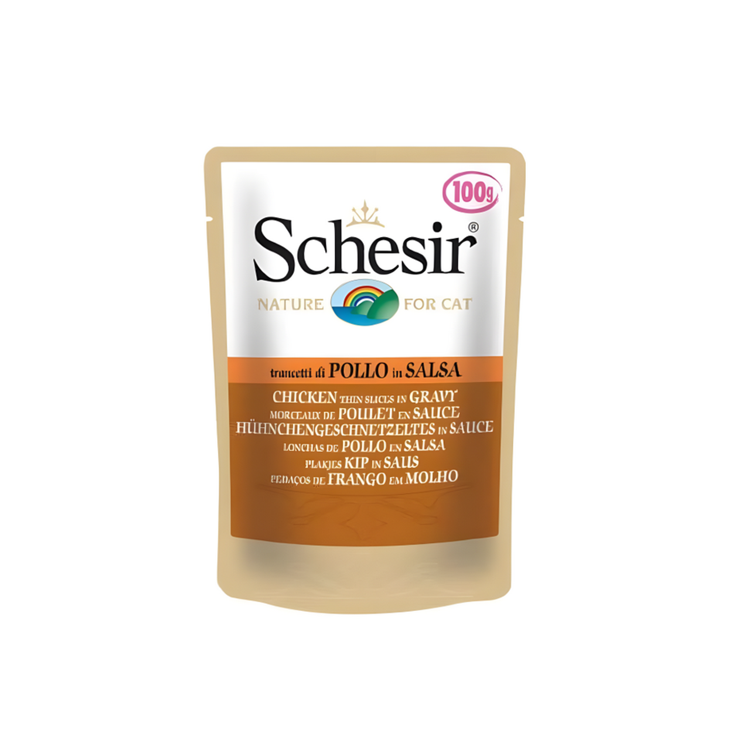 Schesir Wet Food Chicken Strips In Sauce For Adult Cats 100g