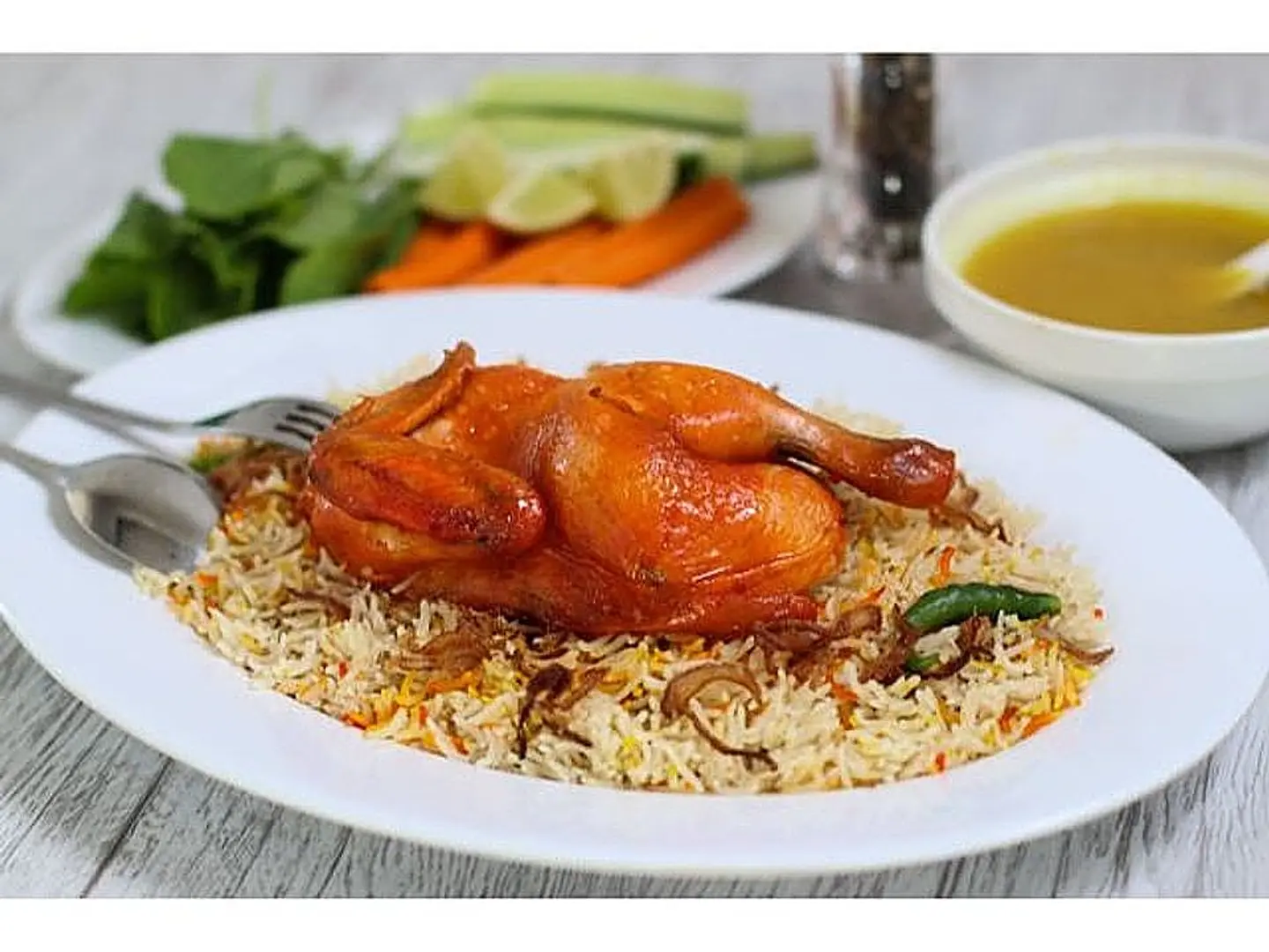 Quarter Grilled Chicken With Rice