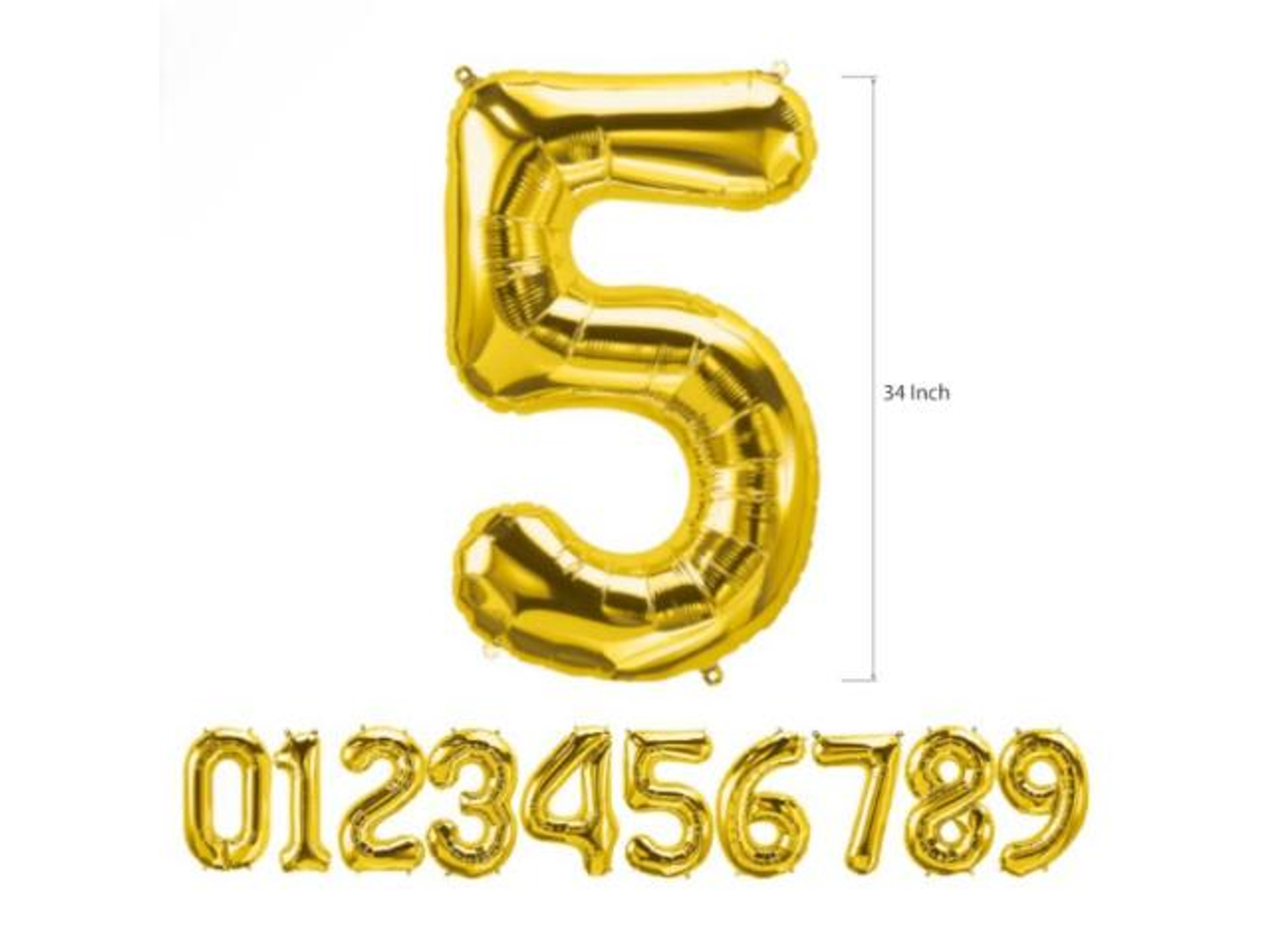 Gold Number Balloons