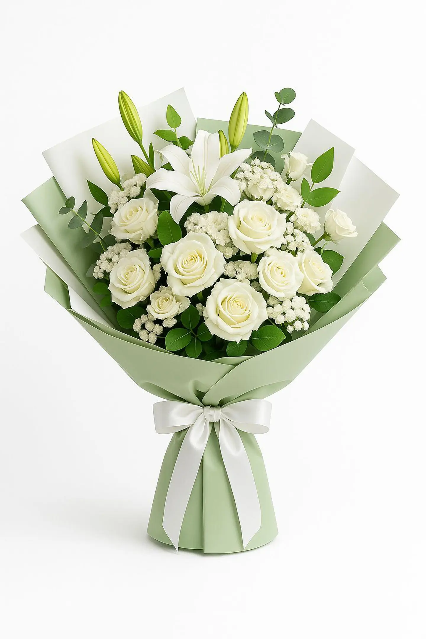 A Lovely White Rose Bouqet.