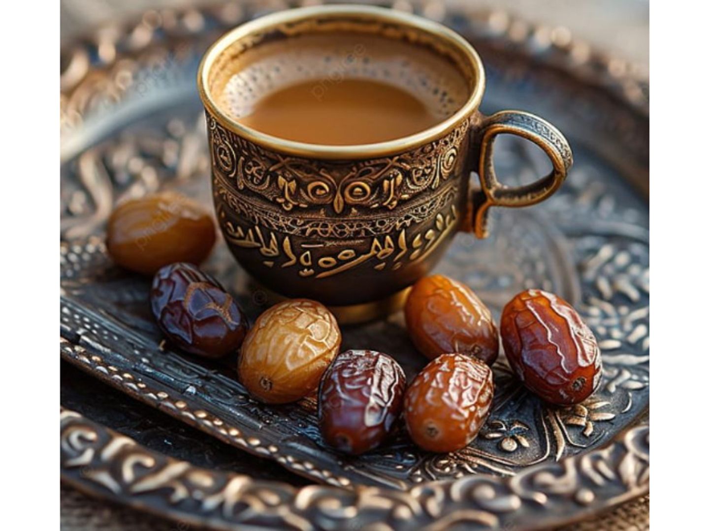 Cup Of Saudi Coffee With Dates