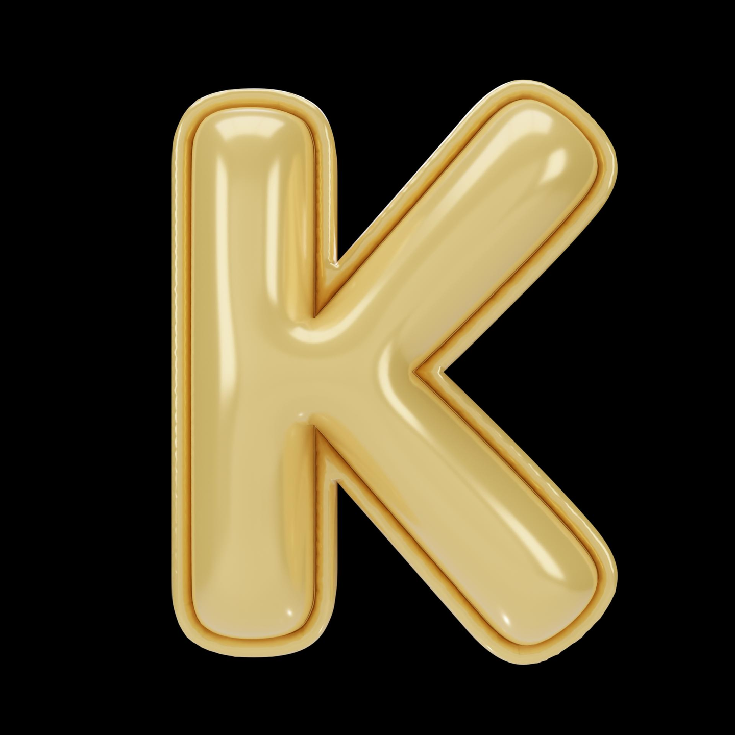 بالون حرف K ذهبي