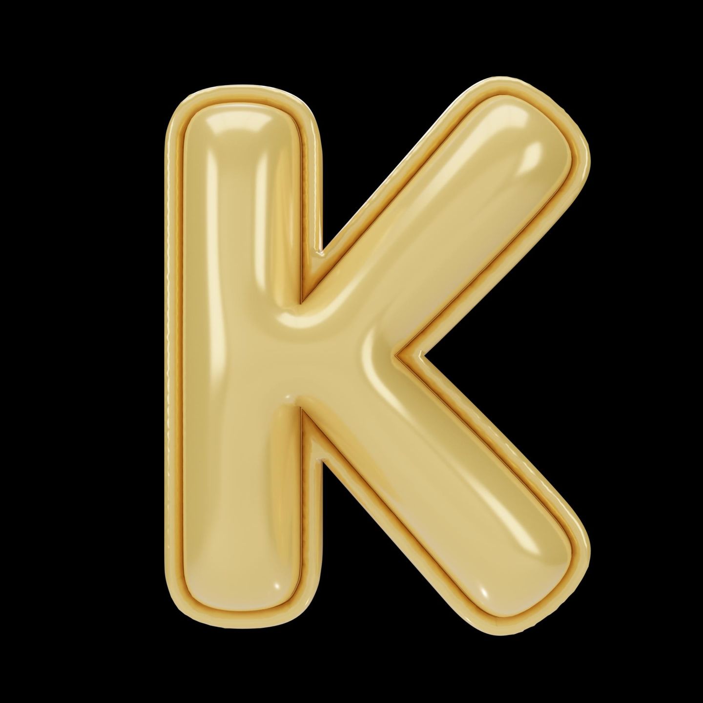 بالون حرف K ذهبي