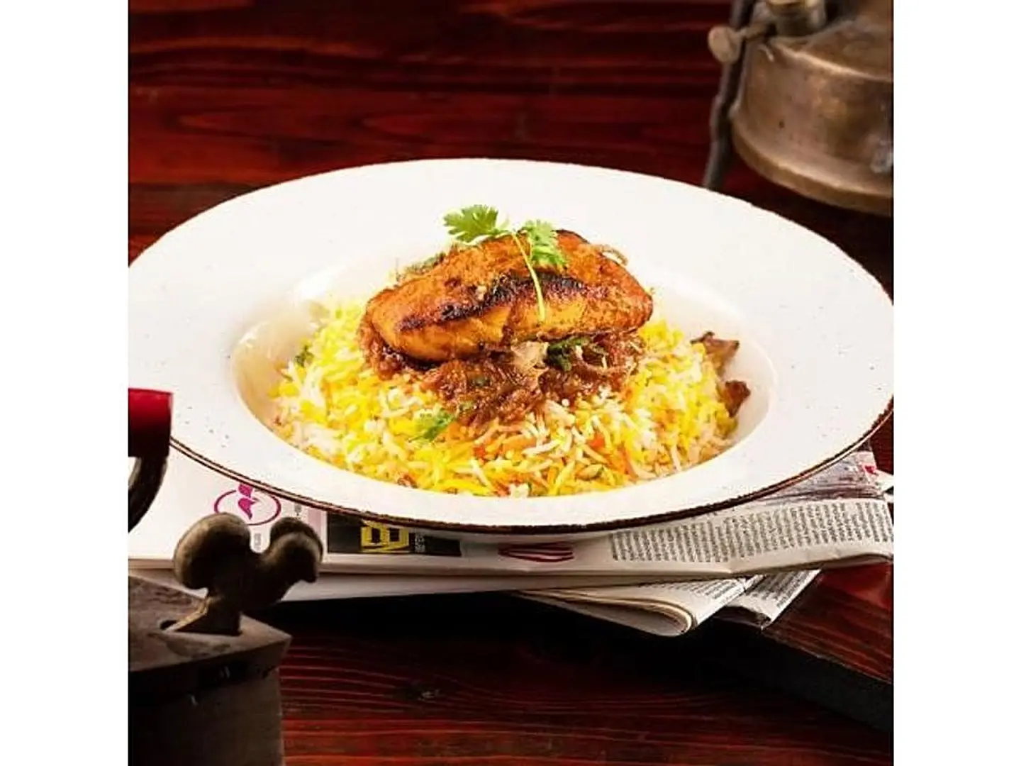 وجبة سلمون برياني