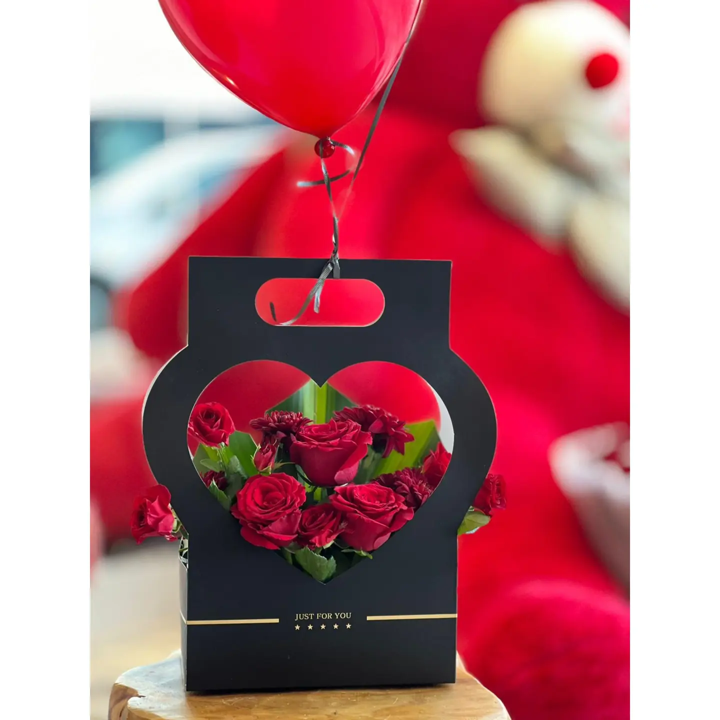 A Gift Bouquet Of Natural Red Roses