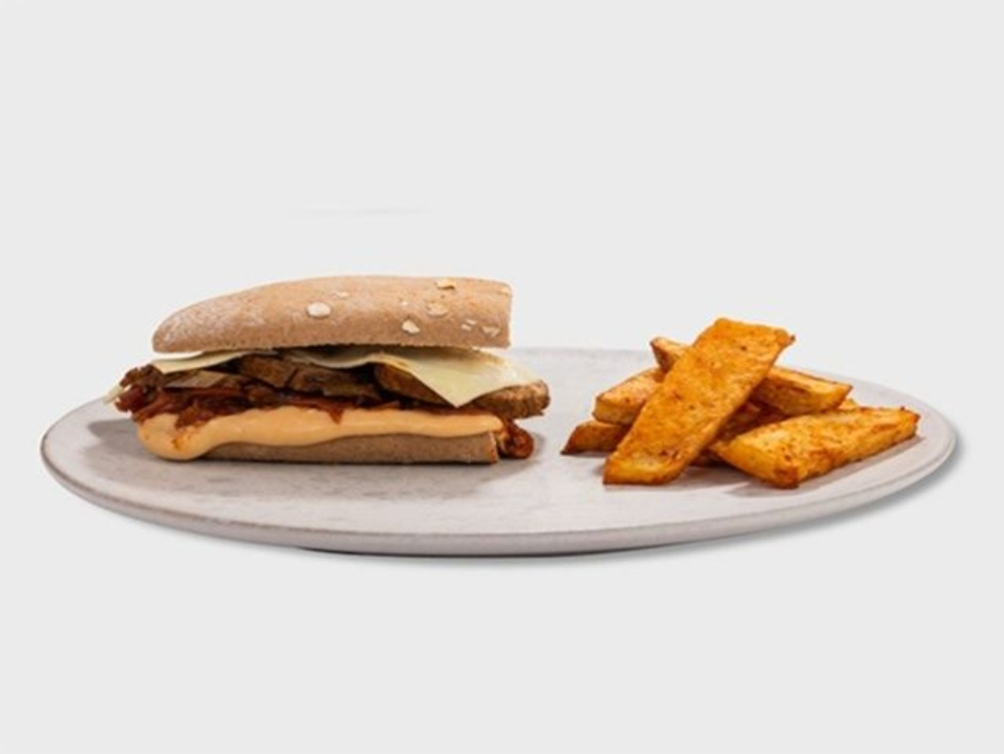 Steak Sandwich With Caramelized Onion And Bell Papers