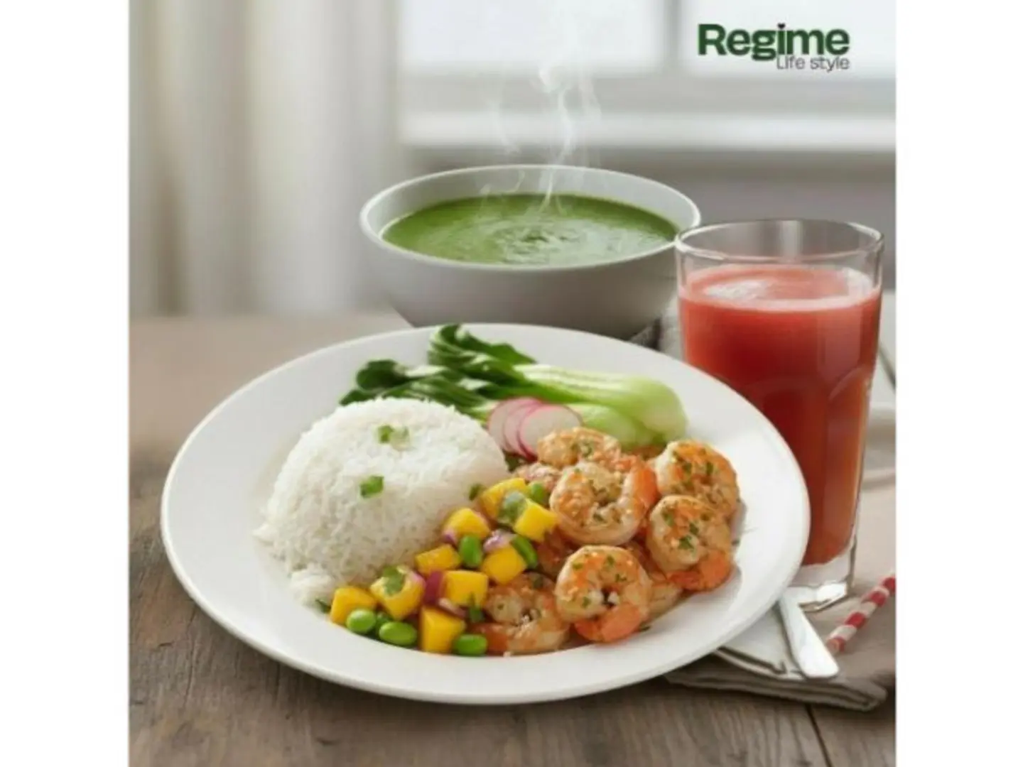 Garlic Shrimp With Herbed Rice