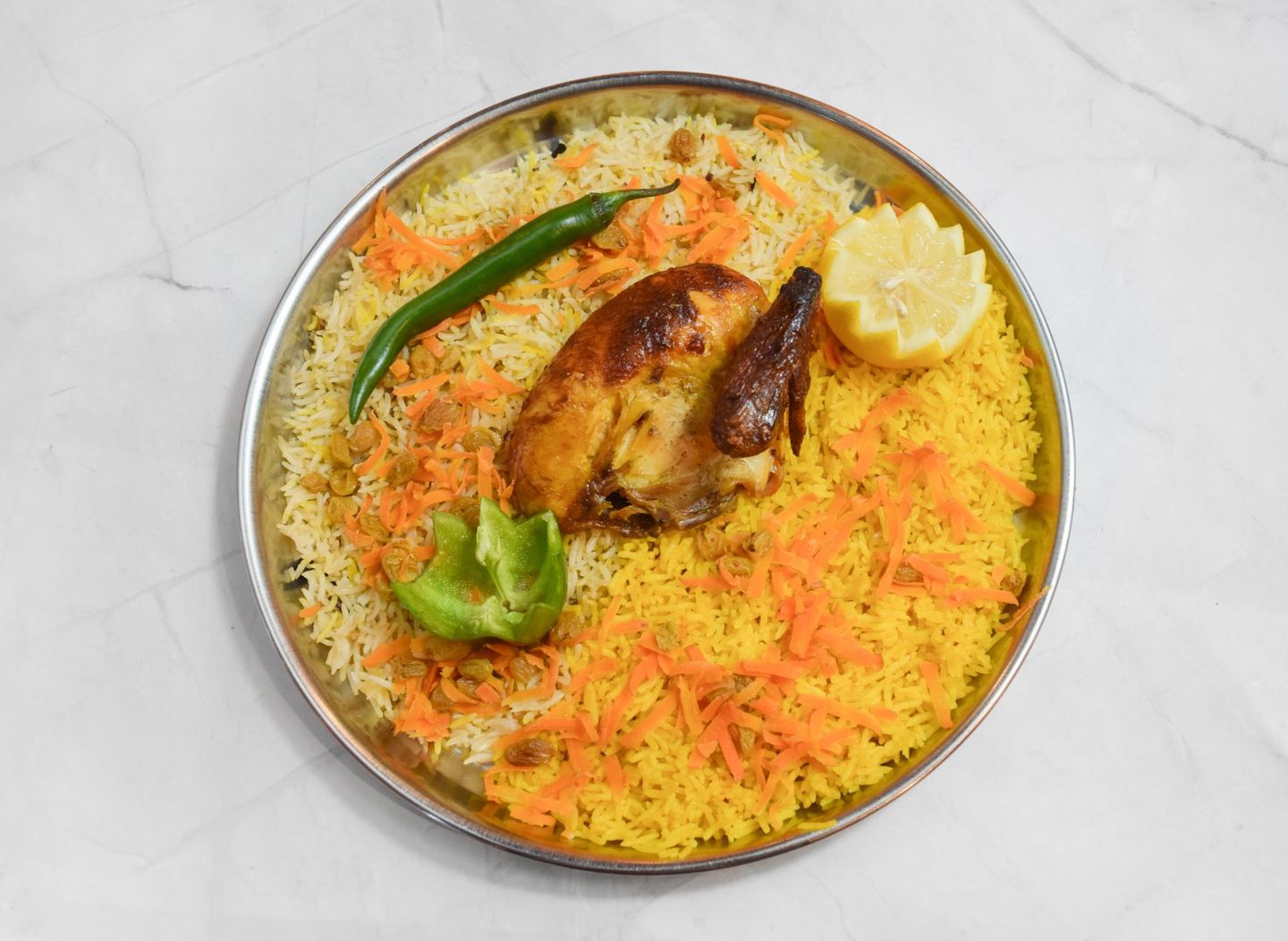 ربع دجاج شواية مع الأرز