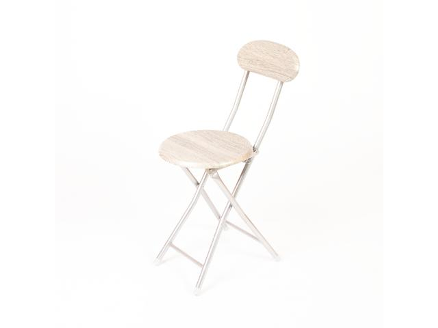 Qamra Folding Wood Chair Silver حبة