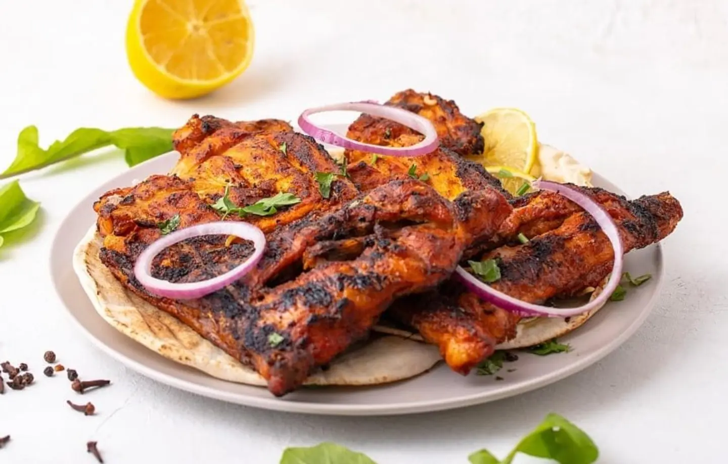 Half Charcoal Chicken Without Rice With Bread