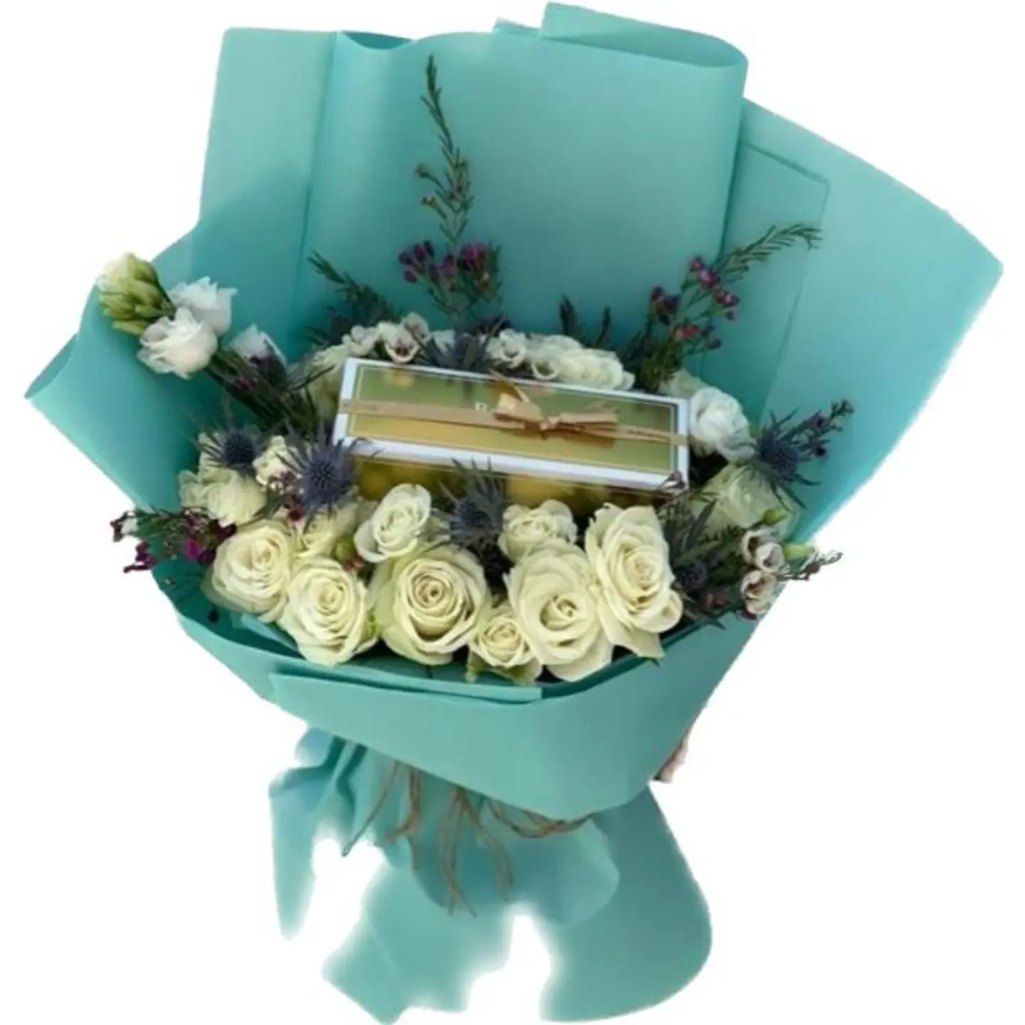 White Roses With C5 Chocolate