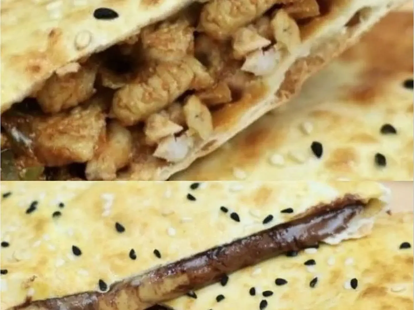 3فطيرة دجاج طازج ، 3 فطيرة نوتيلا وفول سوداني