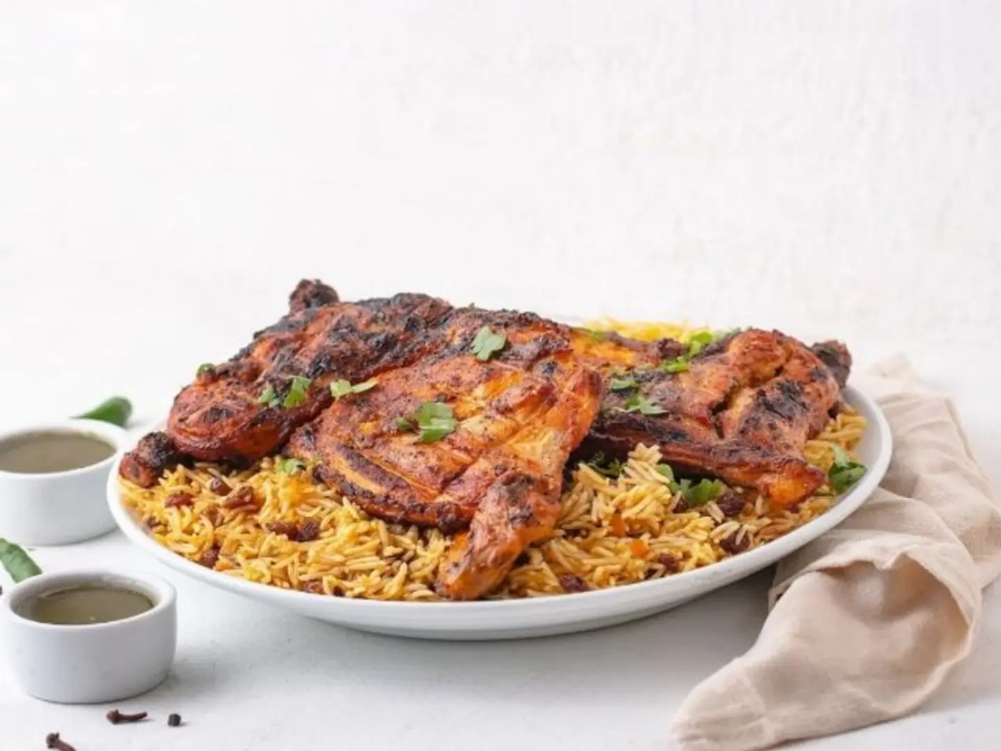 نص ع الفحم مع الارز