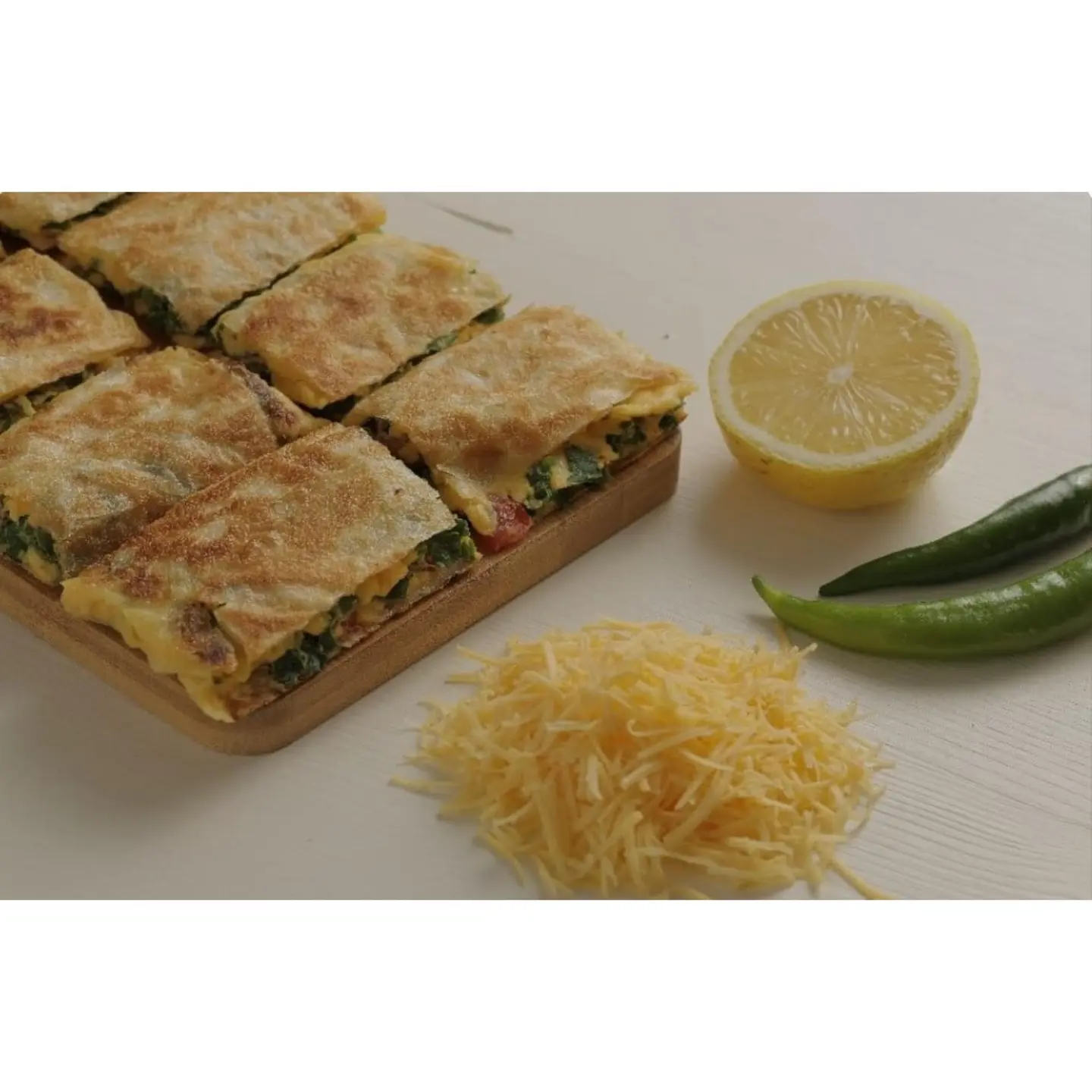 Vegetable Mutabbak With Cheddar Cheese